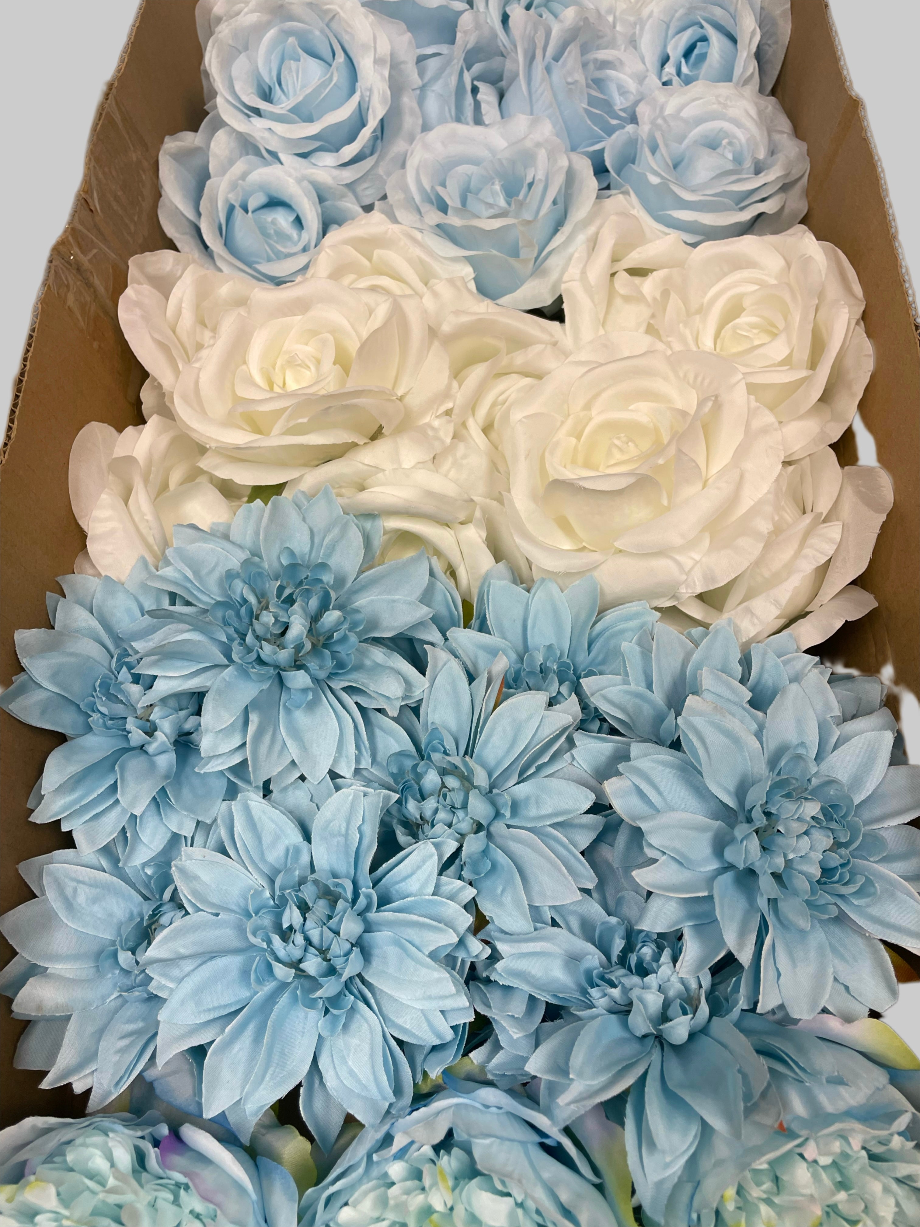 60/70 PCS Artificial Flower Heads (LS6BD), Mixed Colors for Wedding & DIY Decor