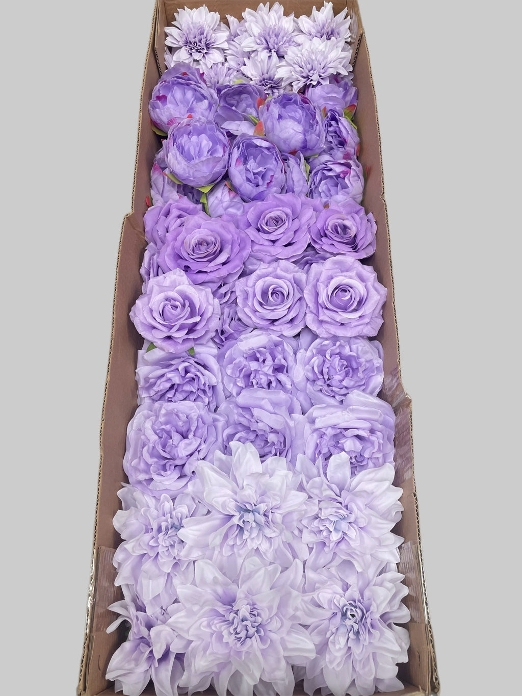 60 PCS All Lavender & Lilac Assorted Artificial Flower Heads (AZ4), Peonies, Rose & Dahlia