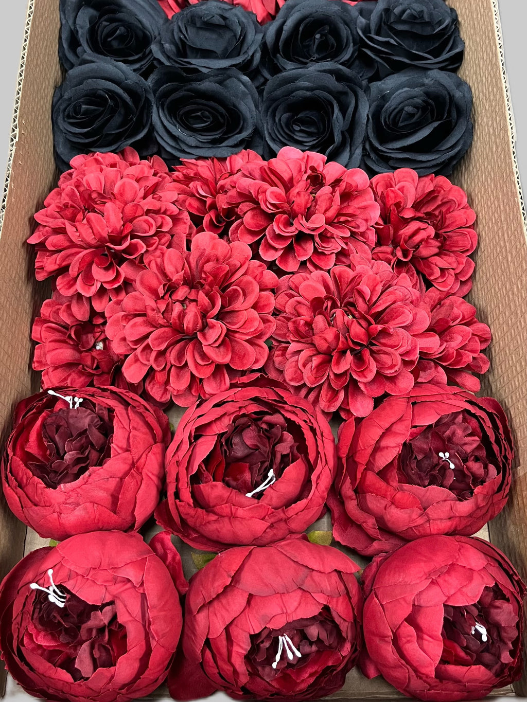 50/60 PCS Artificial Flower Heads (RH1), Mixed Colors for Wedding & DIY Decor