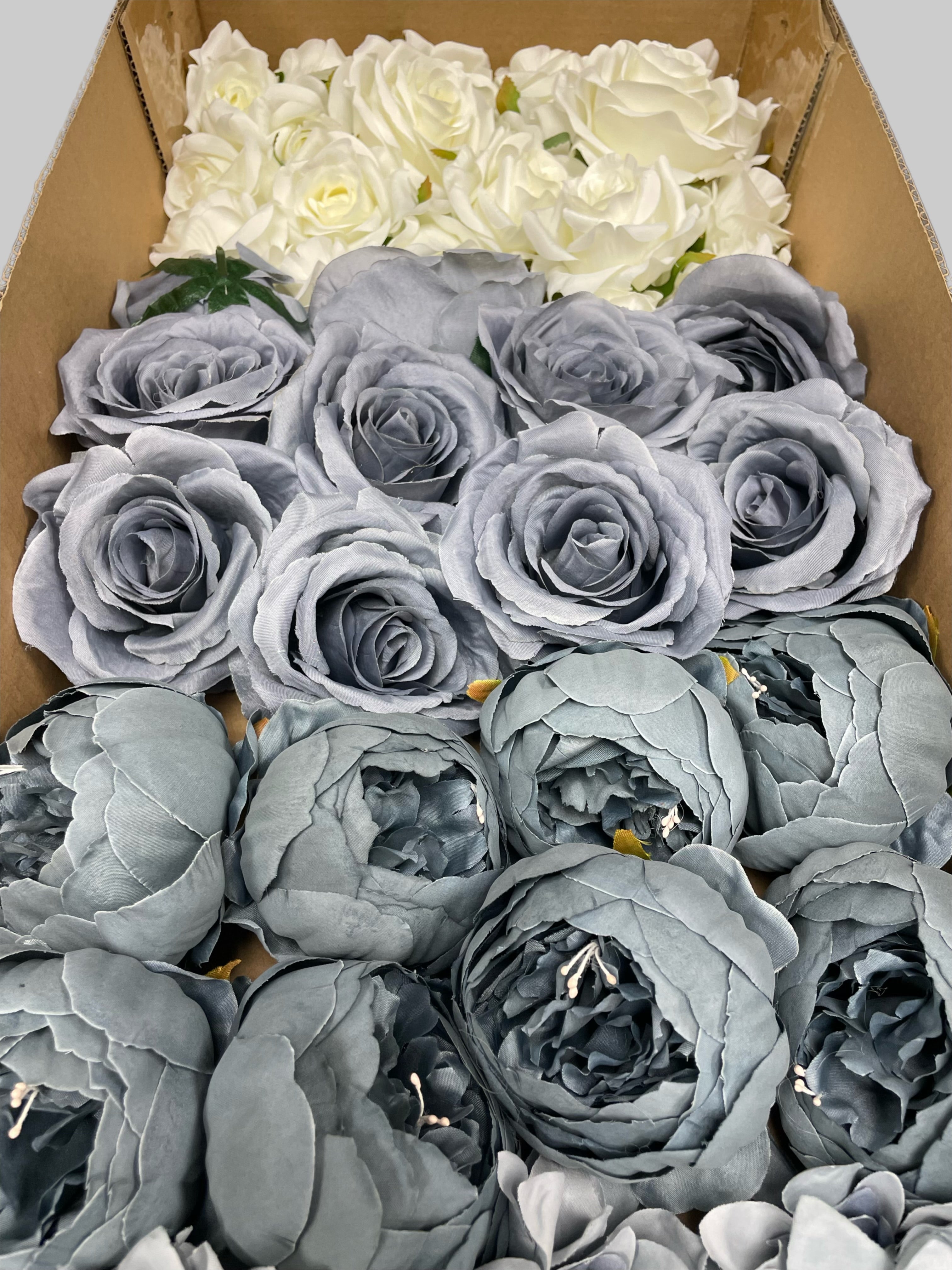 60/70 PCS Artificial Flower Heads(DS5), Mixed Colors for Wedding & DIY Decor