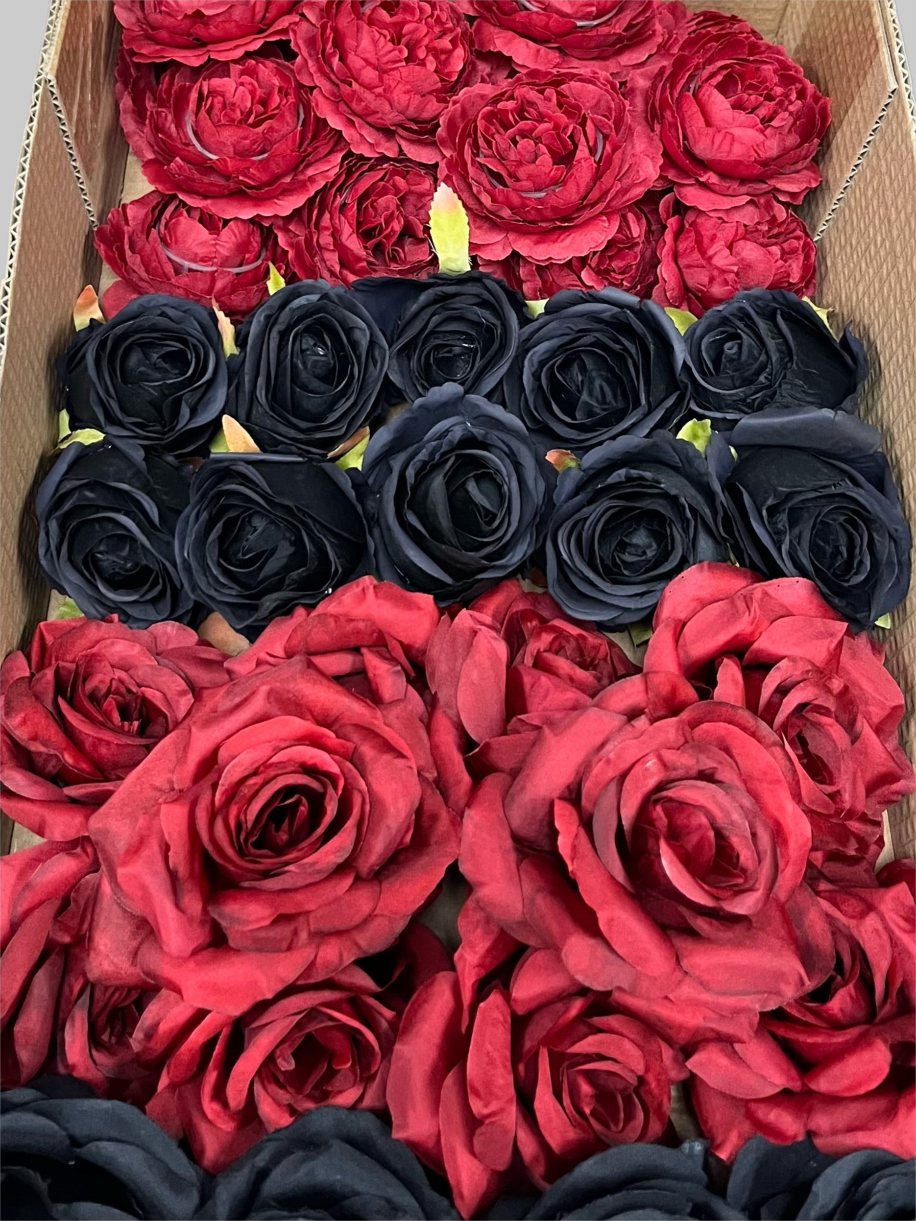 50/60 PCS Artificial Flower Heads (RH1), Mixed Colors for Wedding & DIY Decor