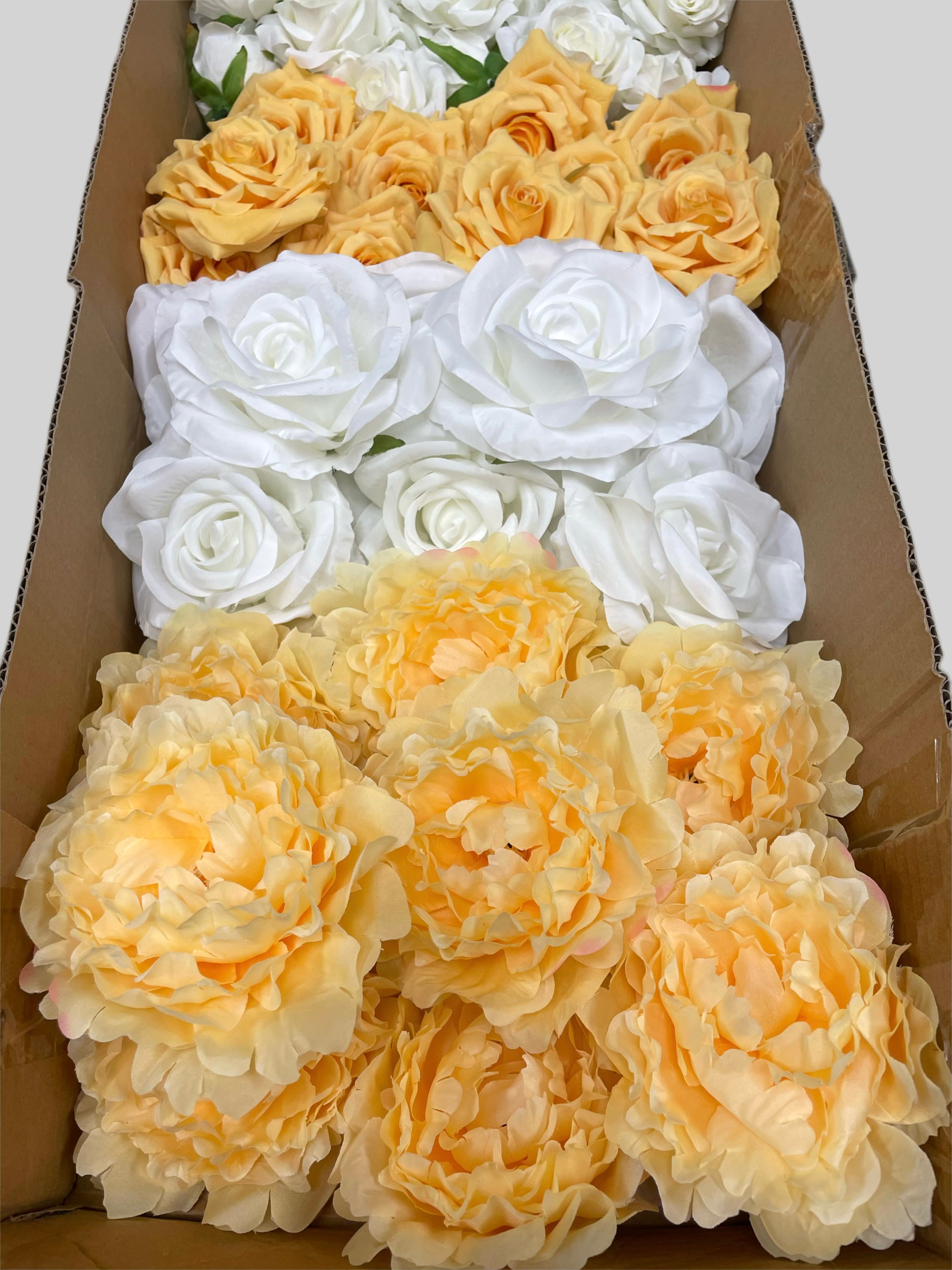 60/70 PCS Artificial Flower Heads (YS2BD), Mixed Colors for Wedding & DIY Decor