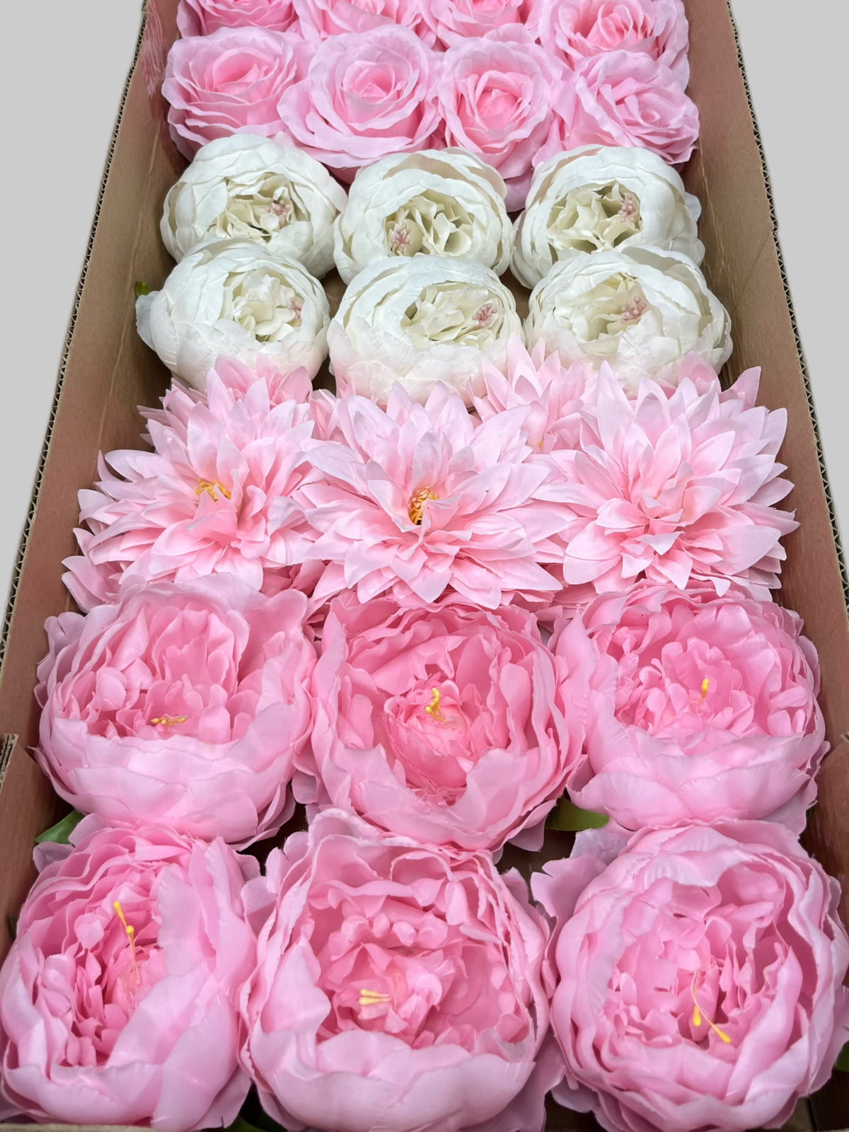 50/60 PCS Artificial Flower Heads (HS6), Mixed Colors for Wedding & DIY Decor