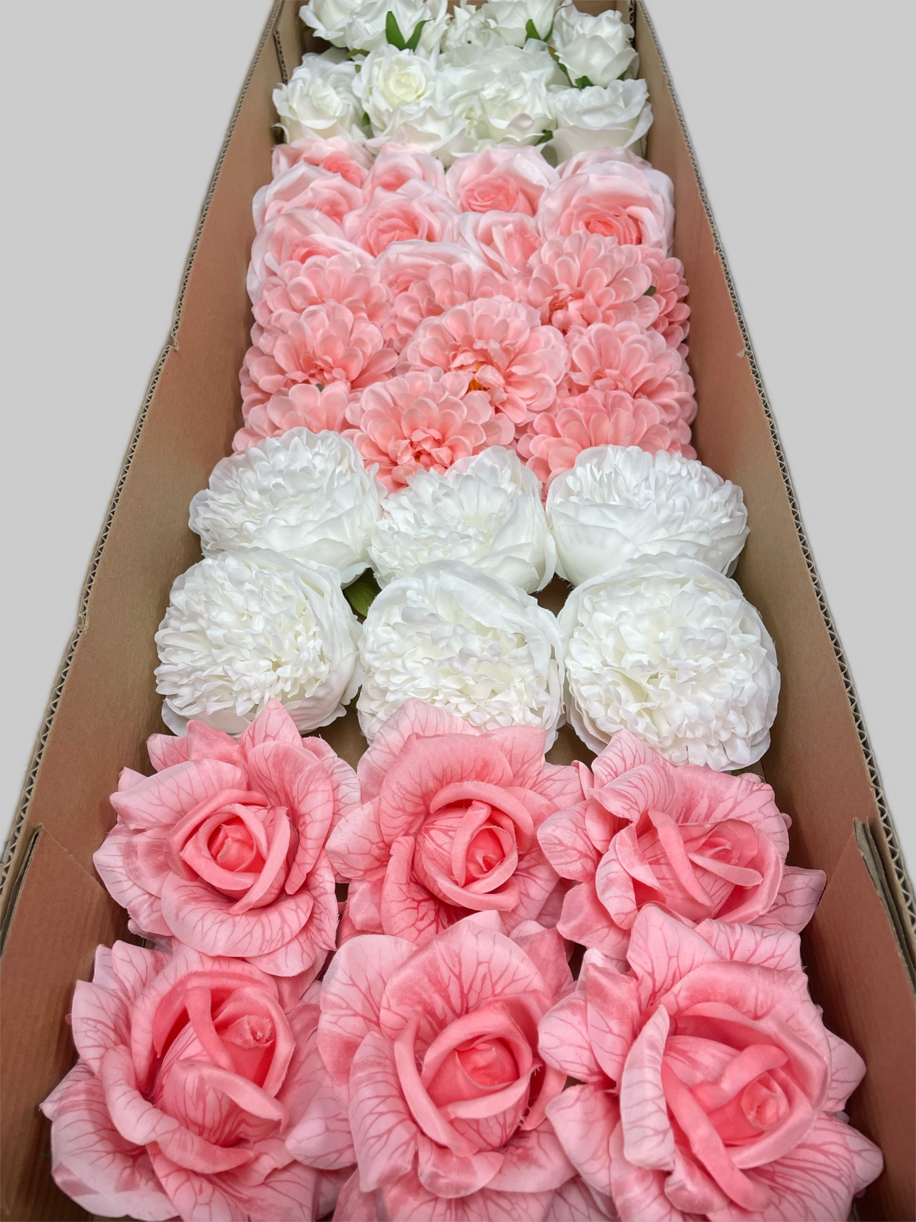 60/70 PCS Artificial Flower Heads (PS2), Mixed Colors for Wedding & DIY Decor