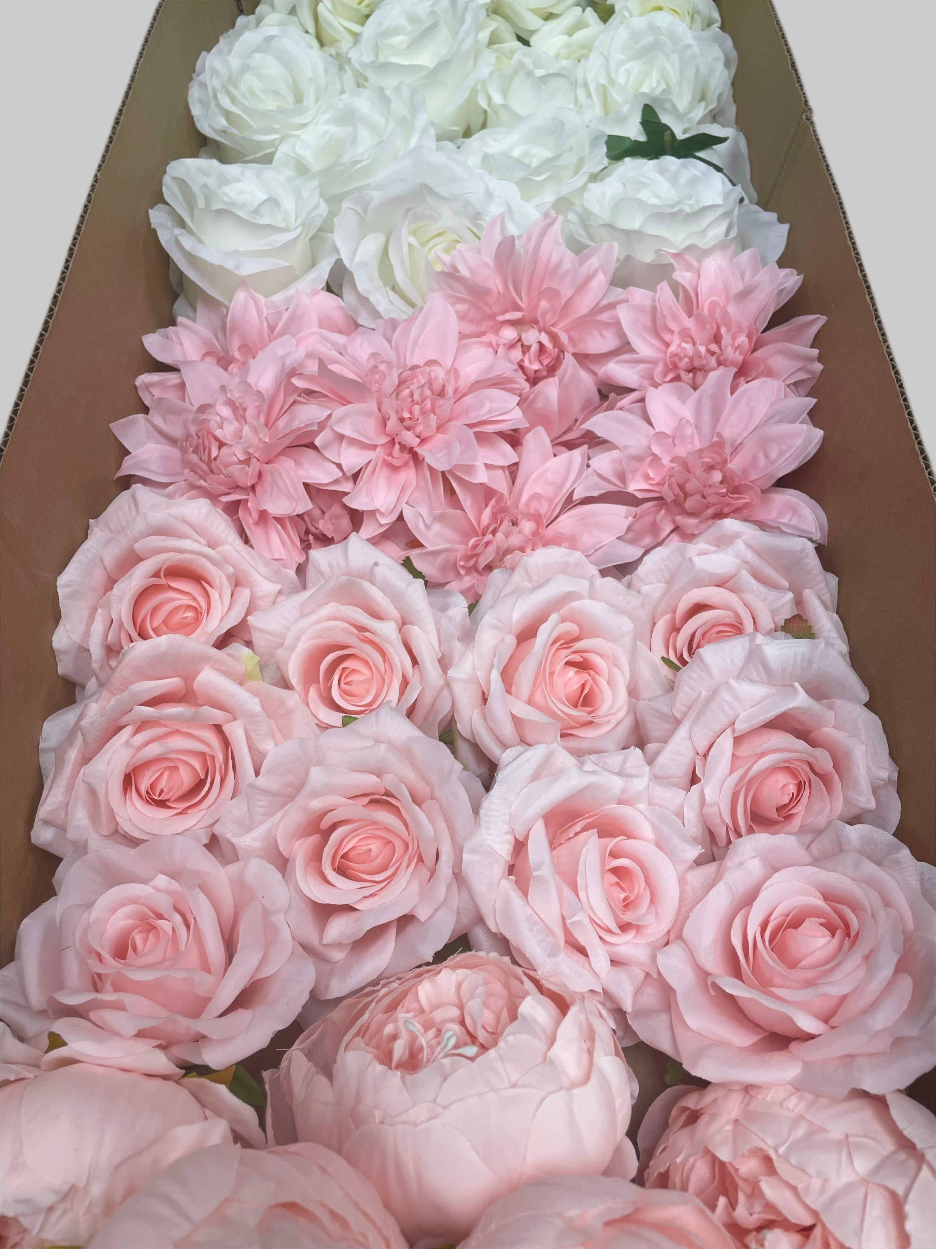 60/70 PCS Artificial Flower Heads (HS2AE), Mixed Colors for Wedding & DIY Decor