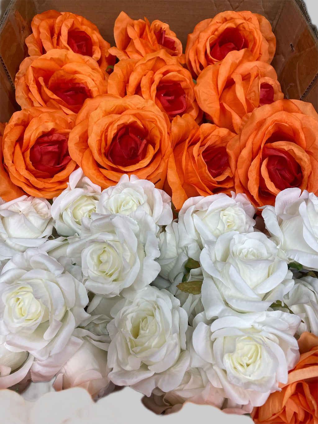60/70 PCS Artificial Flower Heads (FS4), Mixed Colors for Wedding & DIY Decor