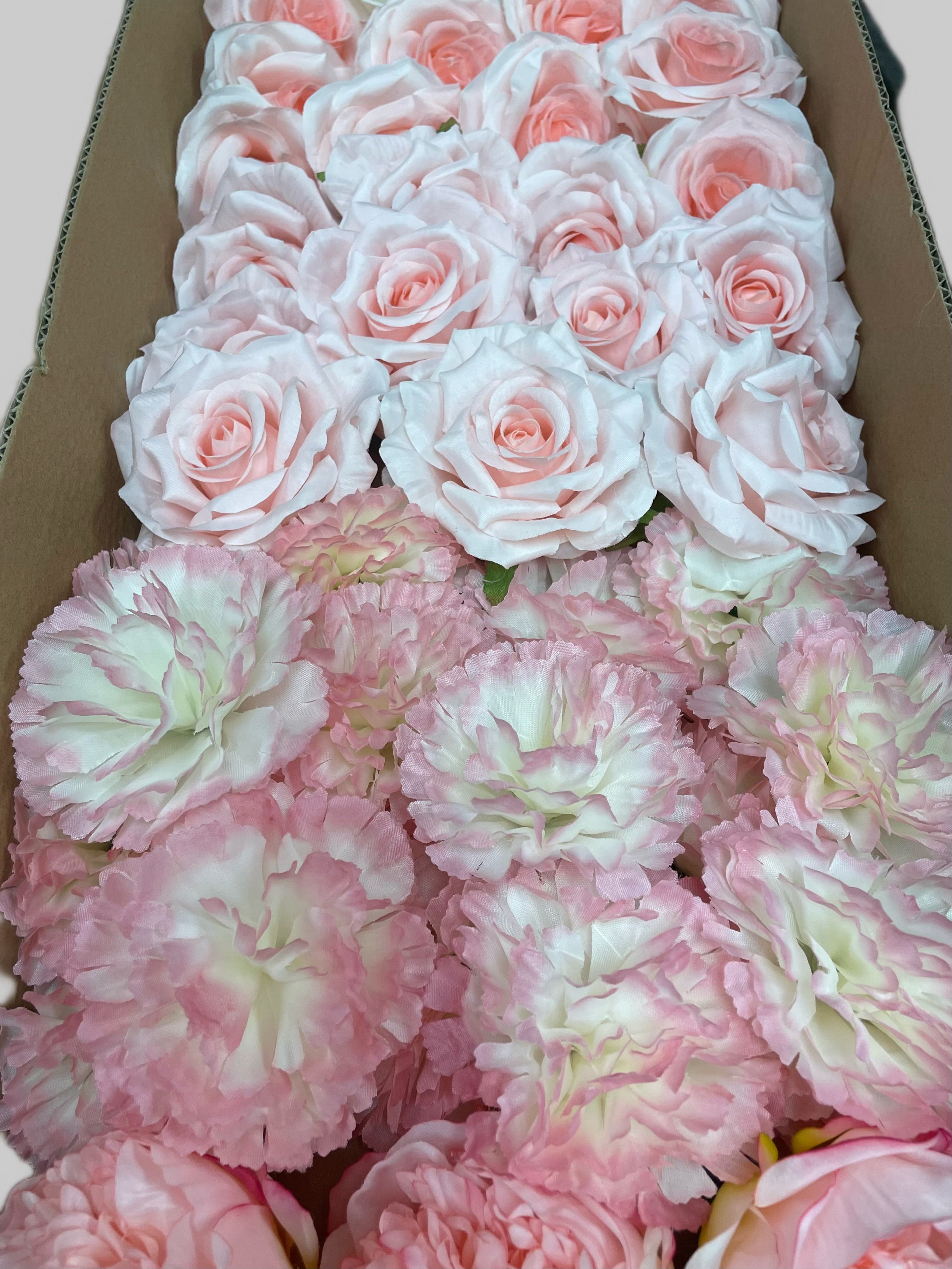 60/70 PCS Artificial Flower Heads (CS4B), Mixed Colors for Wedding & DIY Decor