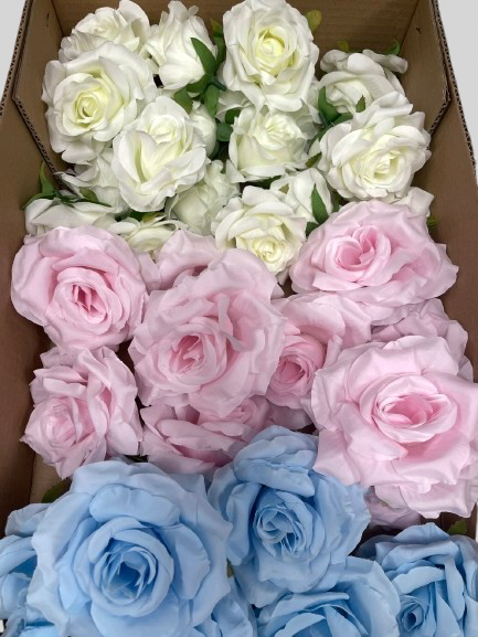 50/60 PCS Artificial Flower Heads(BS1), Mixed Colors for Wedding & DIY Decor