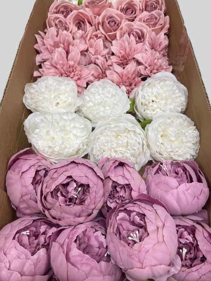 50/60 PCS Artificial Flower Heads(GS2) – Mixed Colors for Wedding & DIY Decor