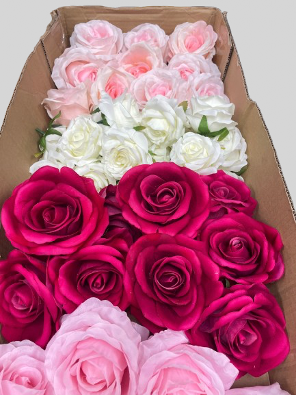 50/60 PCS Artificial Flower Heads (AS1BC2), Mixed Colors for Wedding & DIY Decor