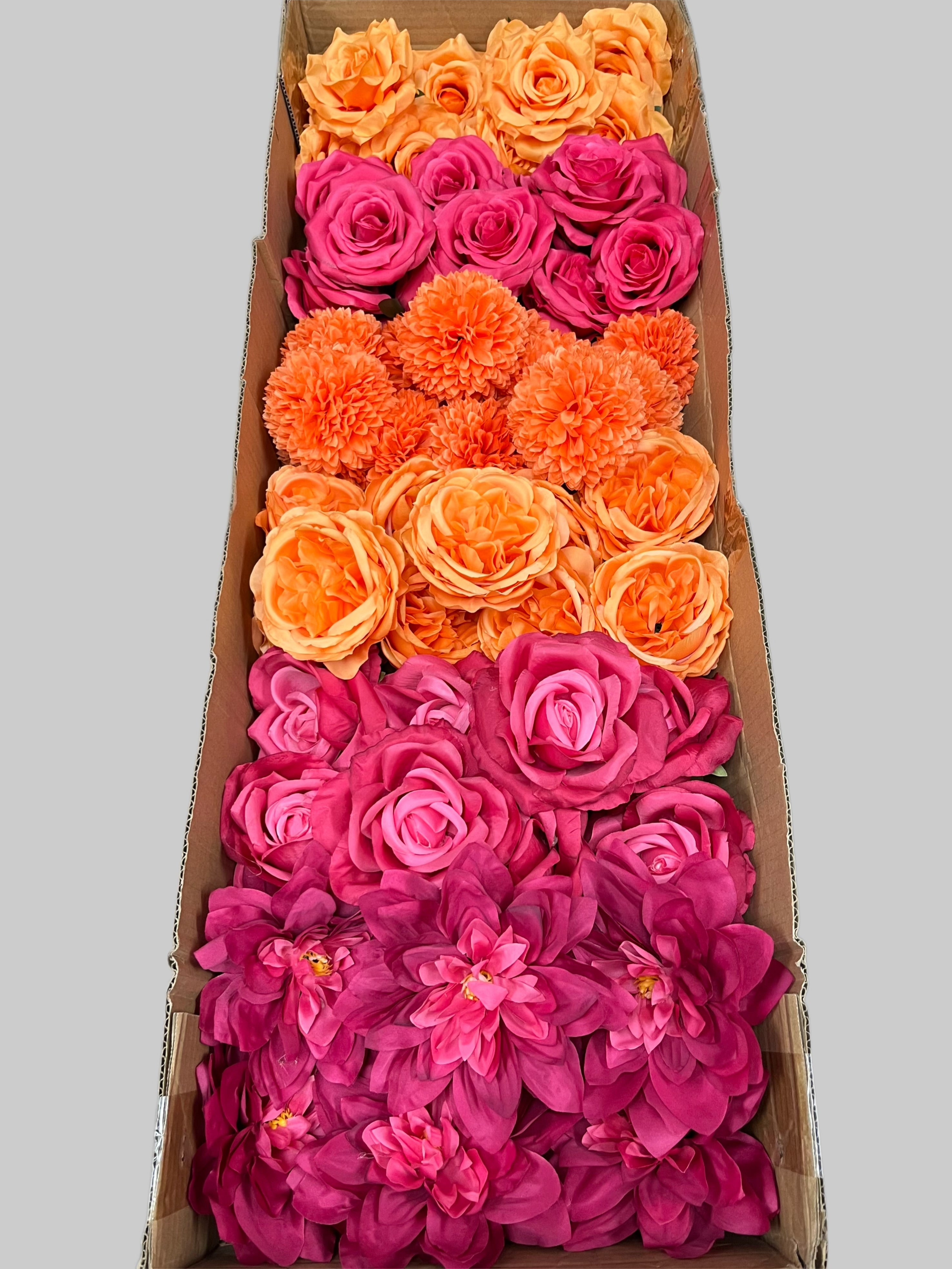 60/70 PCS Artificial Flower Heads (JS6EF), Mixed Colors for Wedding & DIY Decor