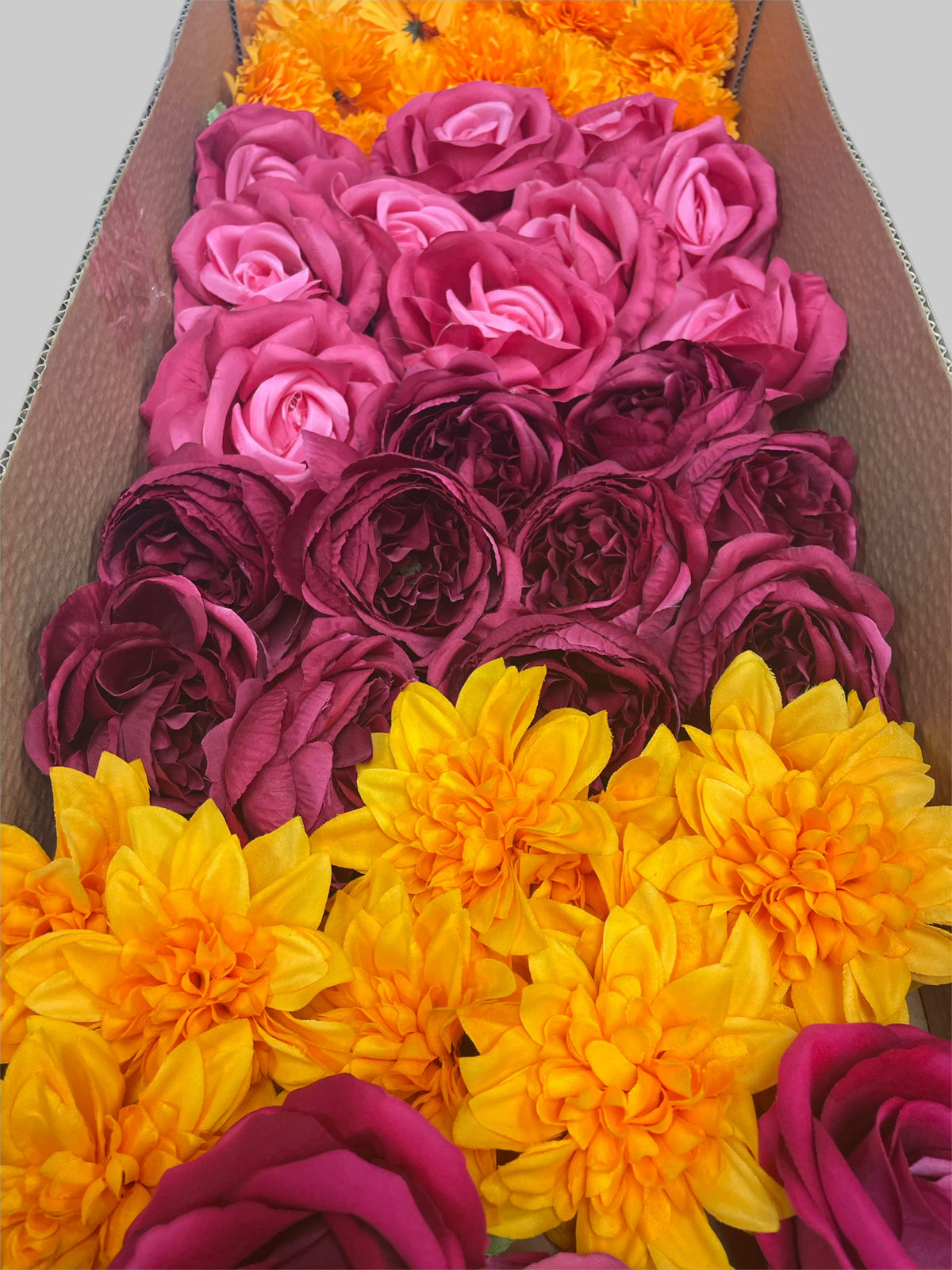 50/60 PCS Artificial Flower Heads (JS5), Mixed Colors for Wedding & DIY Decor