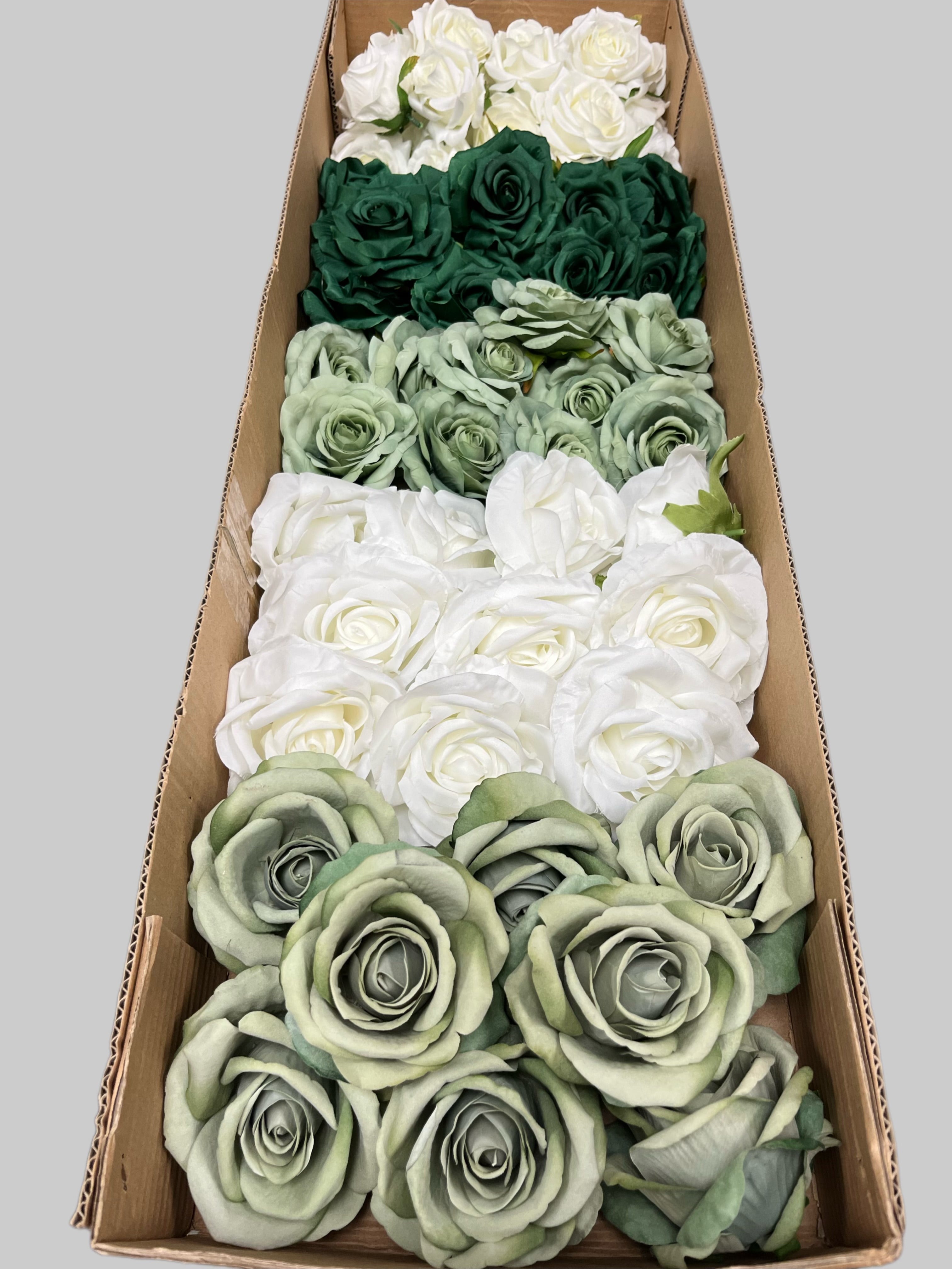 60/70 PCS Artificial Flower Heads (LU2), Mixed Colors for Wedding & DIY Decor