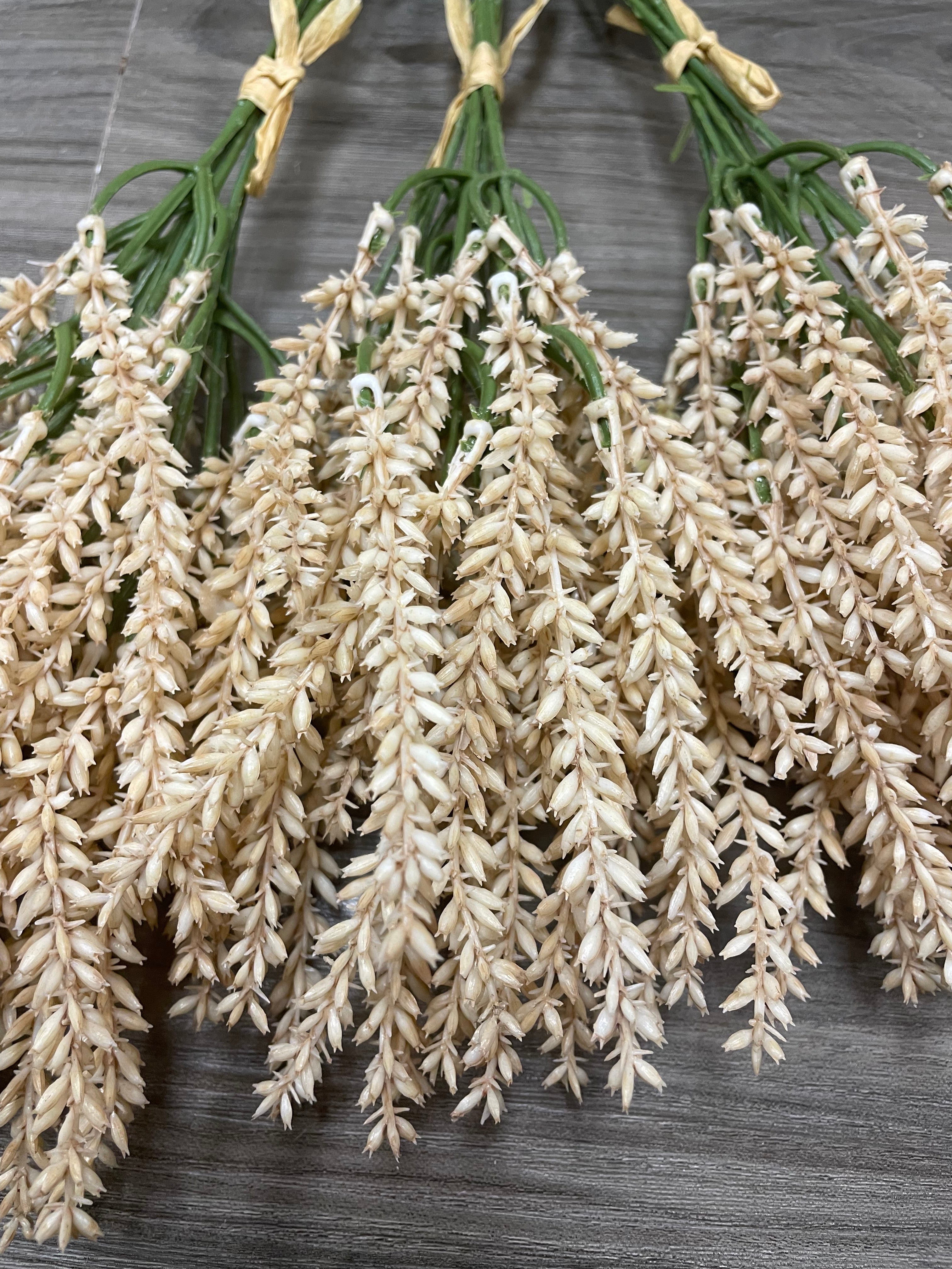 3Bunches/5Bunches Artificial Hanging Grass Stems, Beige Dried Look, Realistic Filler for Wedding & DIY Decor (AF3)