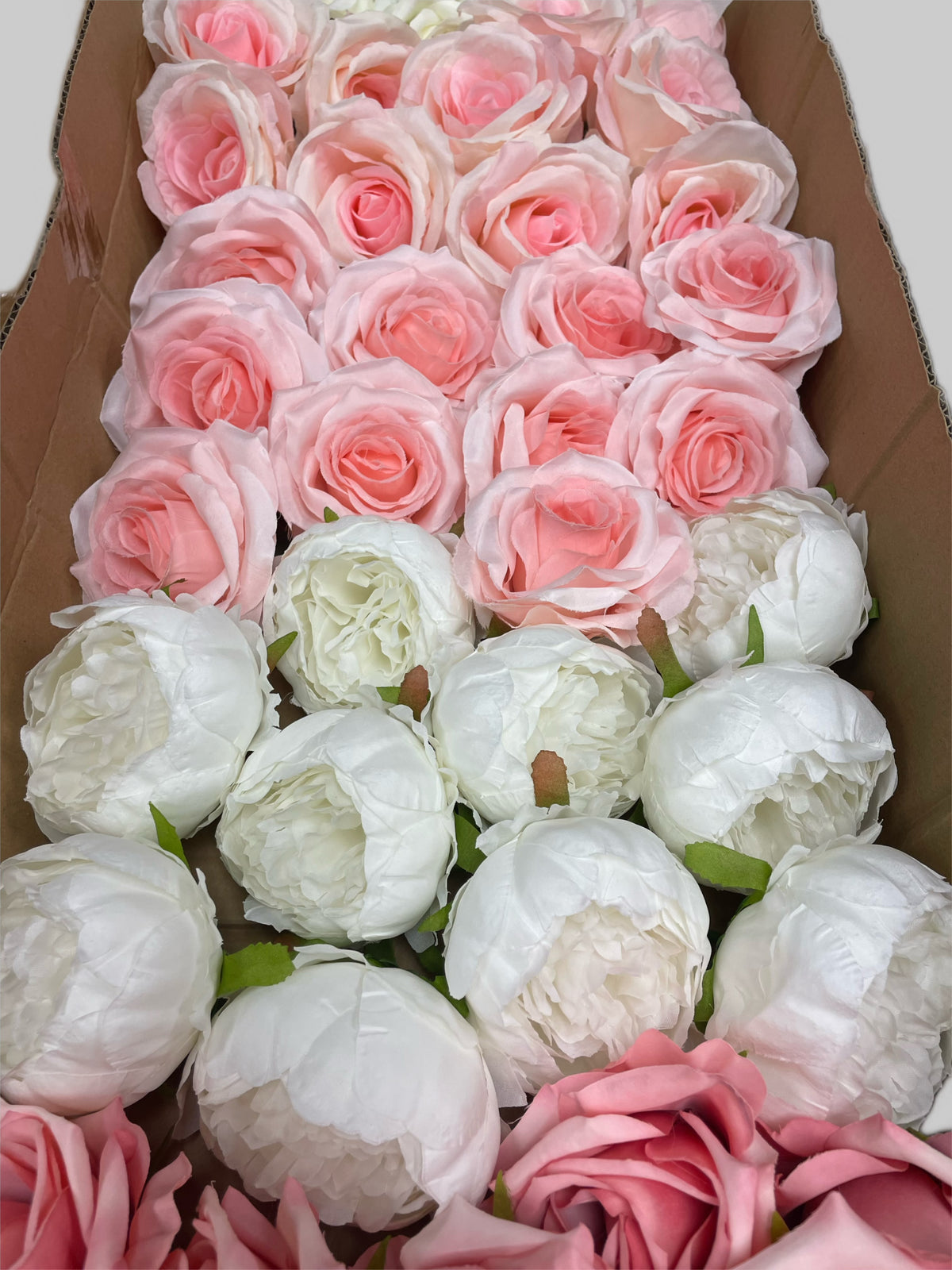 50/60 PCS Artificial Flower Heads, Mixed Colors for Wedding & DIY Decor (PS1)