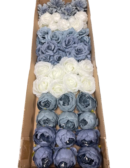 50/60 PCS Artificial Flower Heads (DS4), Mixed Colors for Wedding & DIY Decor
