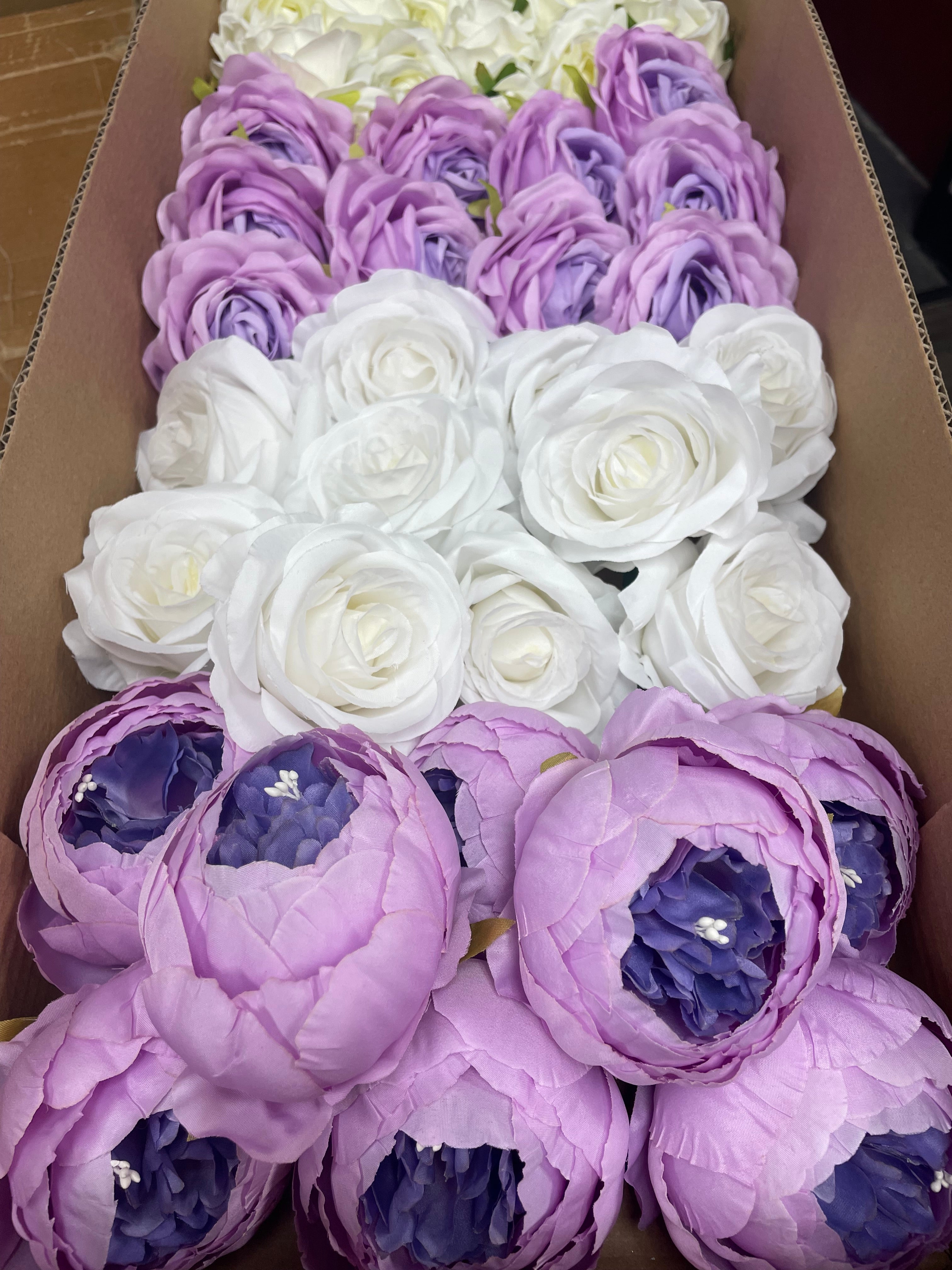 60/70 PCS Artificial Flower Heads (ZS3), Mixed Colors for Wedding & DIY Decor
