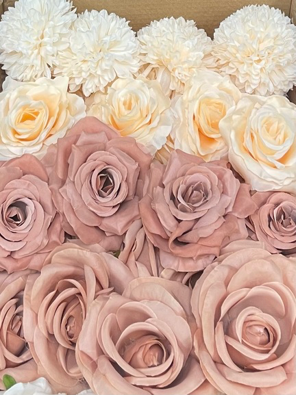50/60 PCS Artificial Flower Heads (OS1AB), Mixed Colors for Wedding & DIY Decor