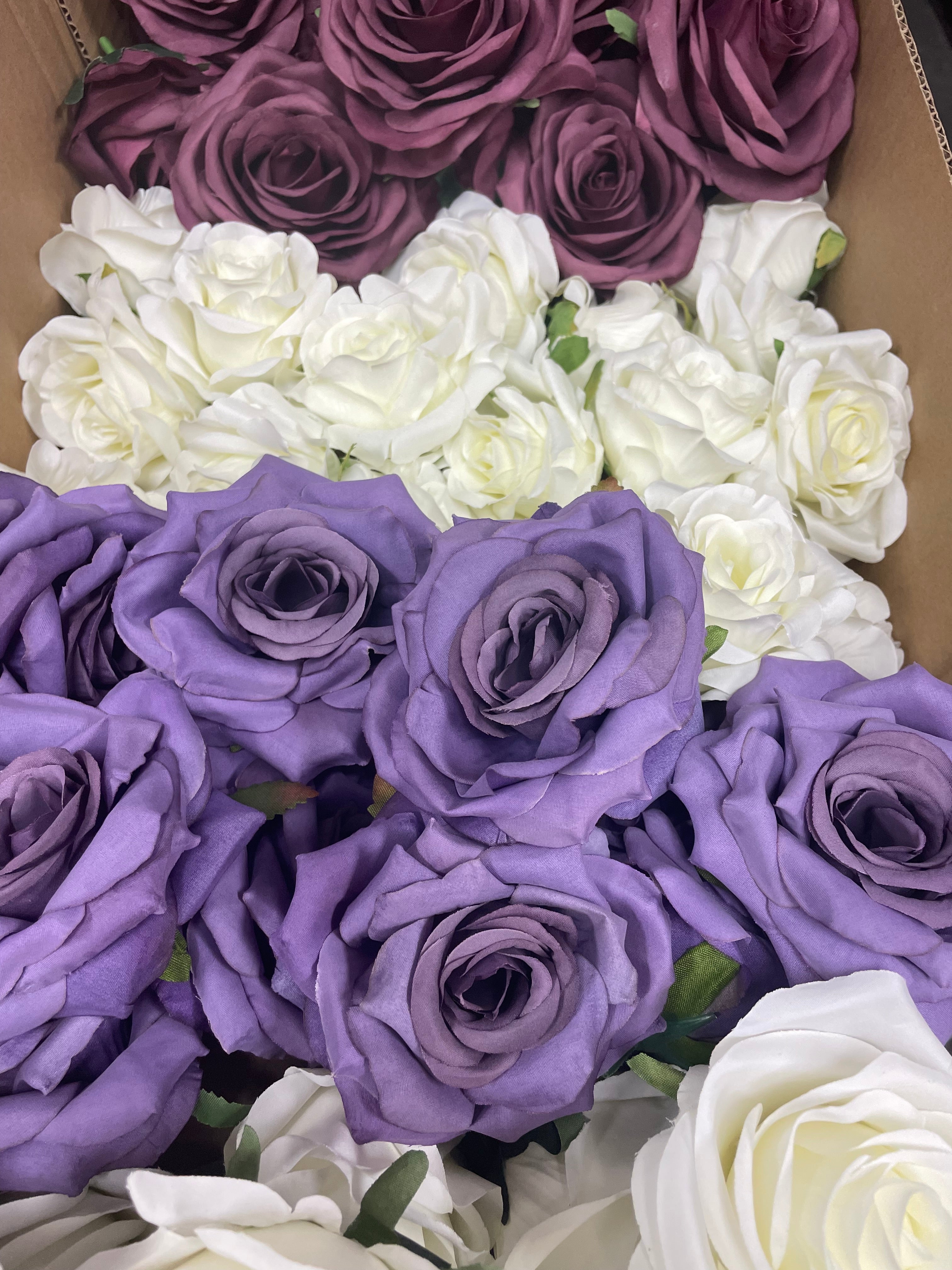 60/70 PCS Artificial Flower Heads (ZS2), Mixed Colors for Wedding & DIY Decor