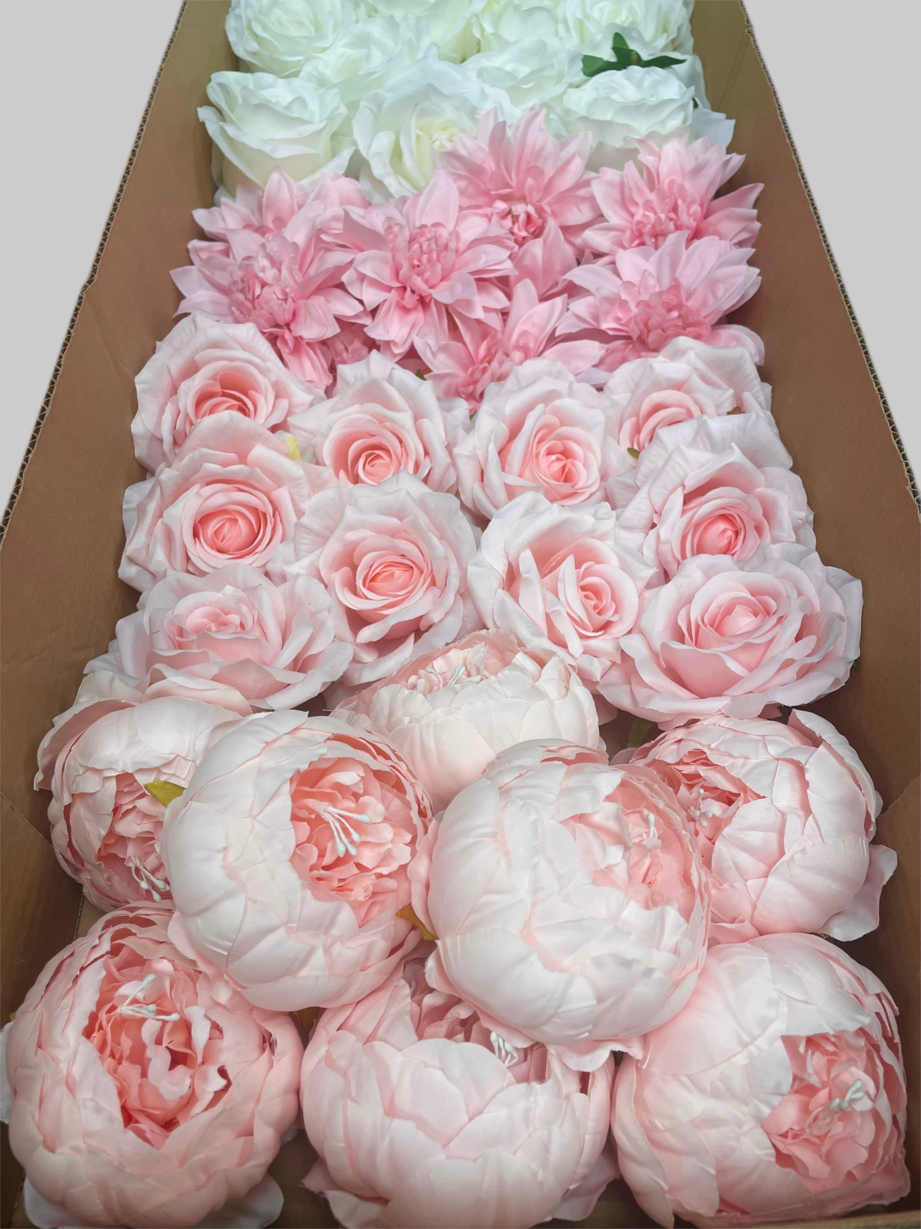 60/70 PCS Artificial Flower Heads (HS2AE), Mixed Colors for Wedding & DIY Decor