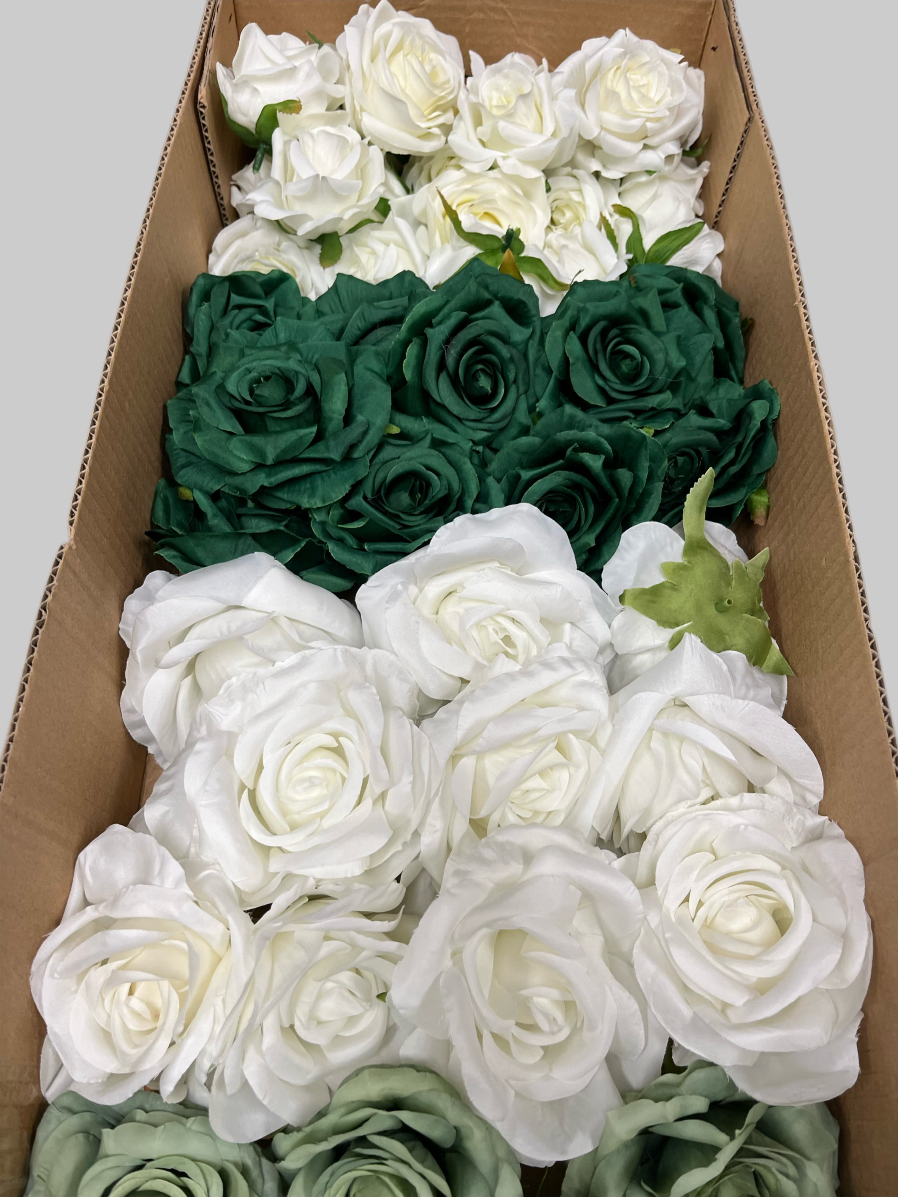 60/70 PCS Artificial Flower Heads (LU3), Mixed Colors for Wedding & DIY Decor
