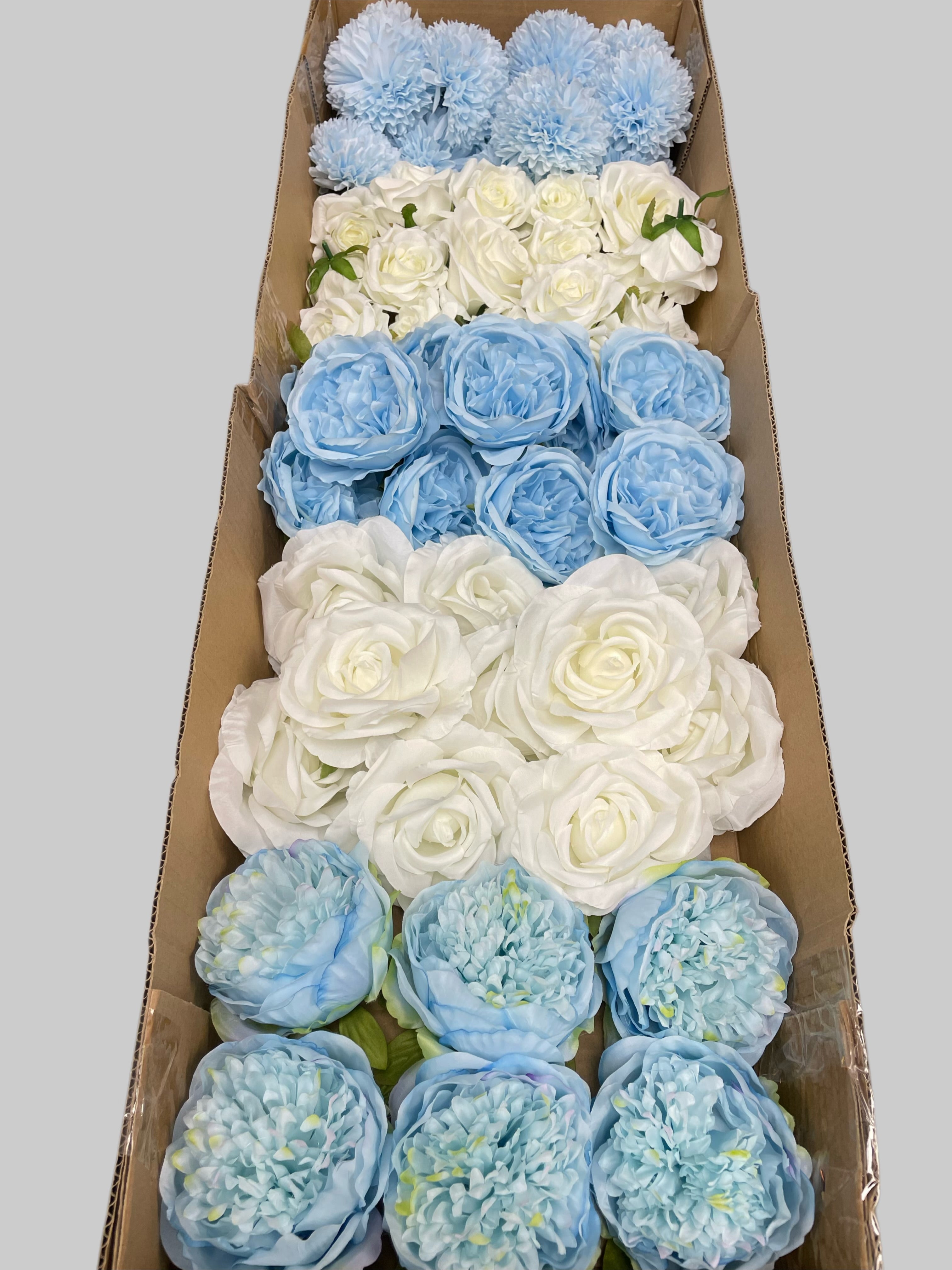 60/70 PCS Artificial Flower Heads (LS6CE), Mixed Colors for Wedding & DIY Decor