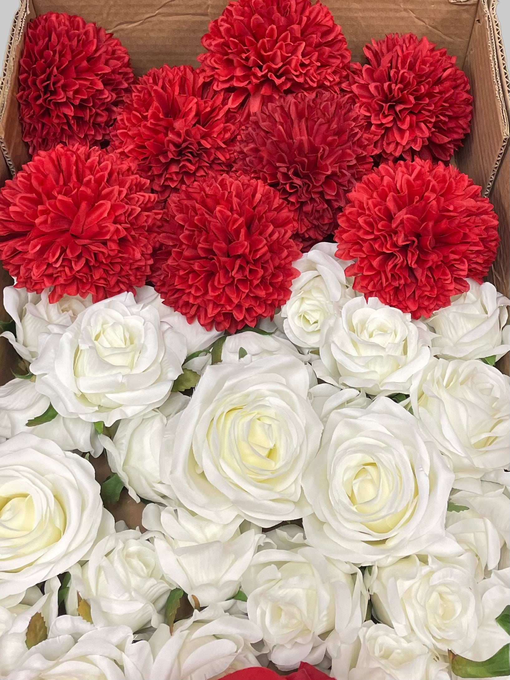 60/70 PCS Artificial Flower Heads (RW1), Mixed Colors for Wedding & DIY Decor
