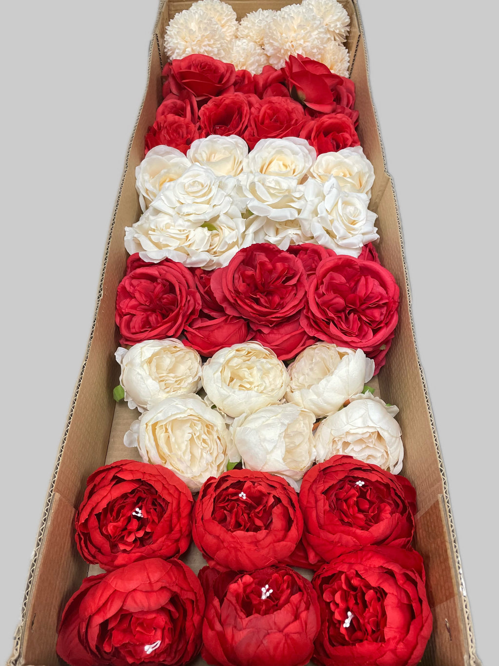 60/70 PCS Artificial Flower Heads (RM1AH), Mixed Colors for Wedding & DIY Decor