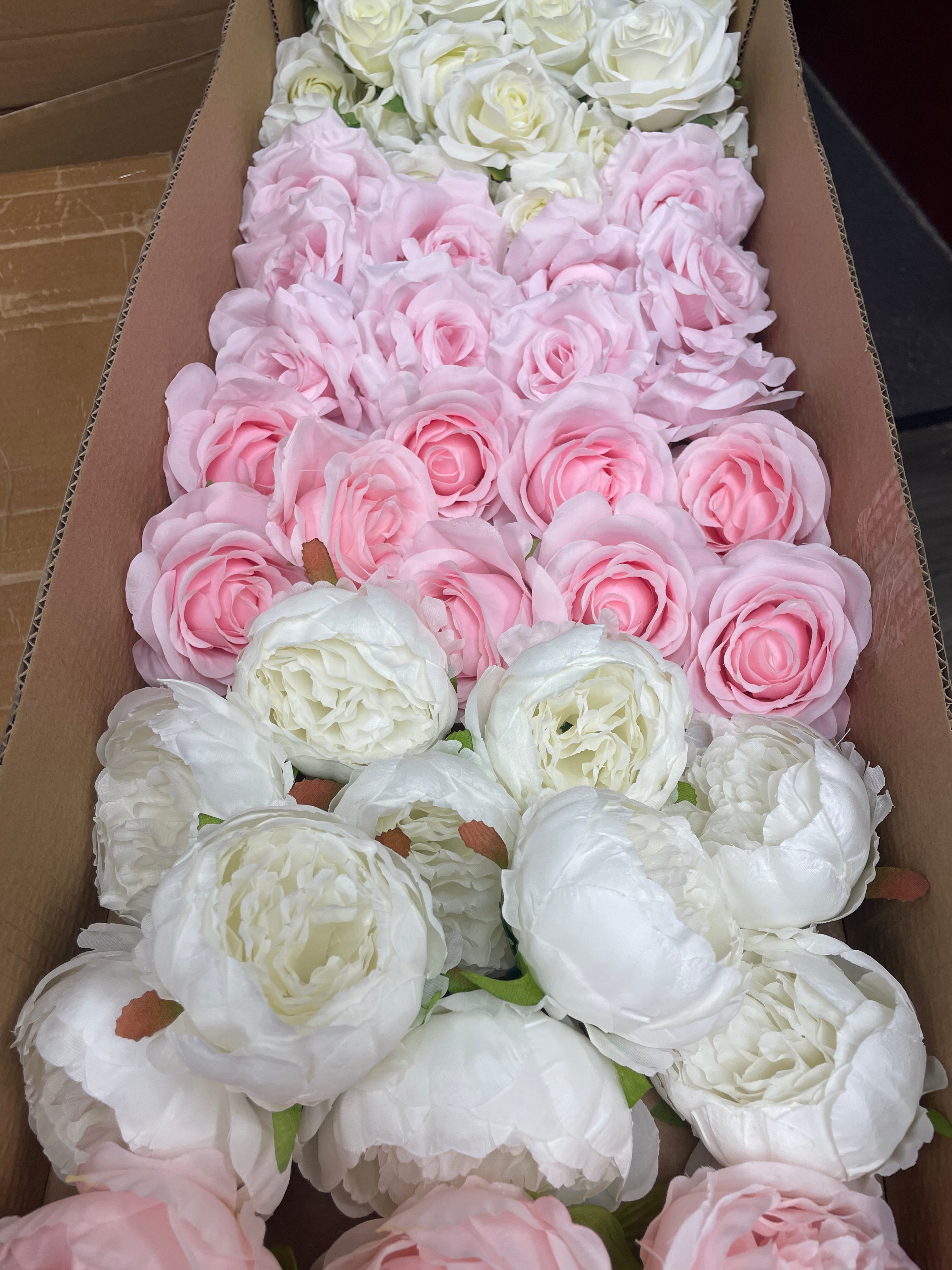 60/70 PCS Artificial Flower Heads(CS3B) – Mixed Colors for Wedding & DIY Decor