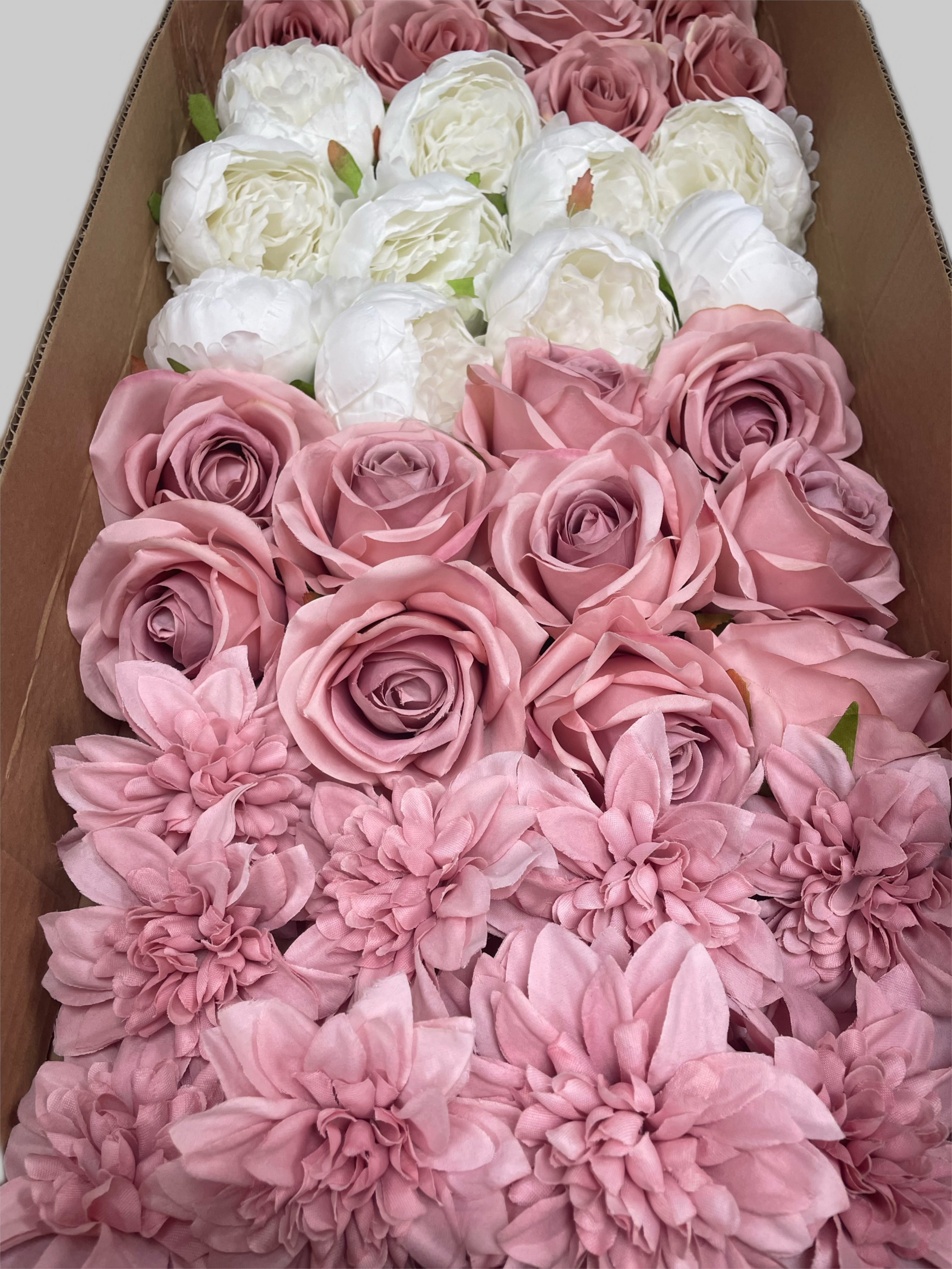 60/70 PCS Artificial Flower Heads(ES2D), Mixed Colors for Wedding & DIY Decor