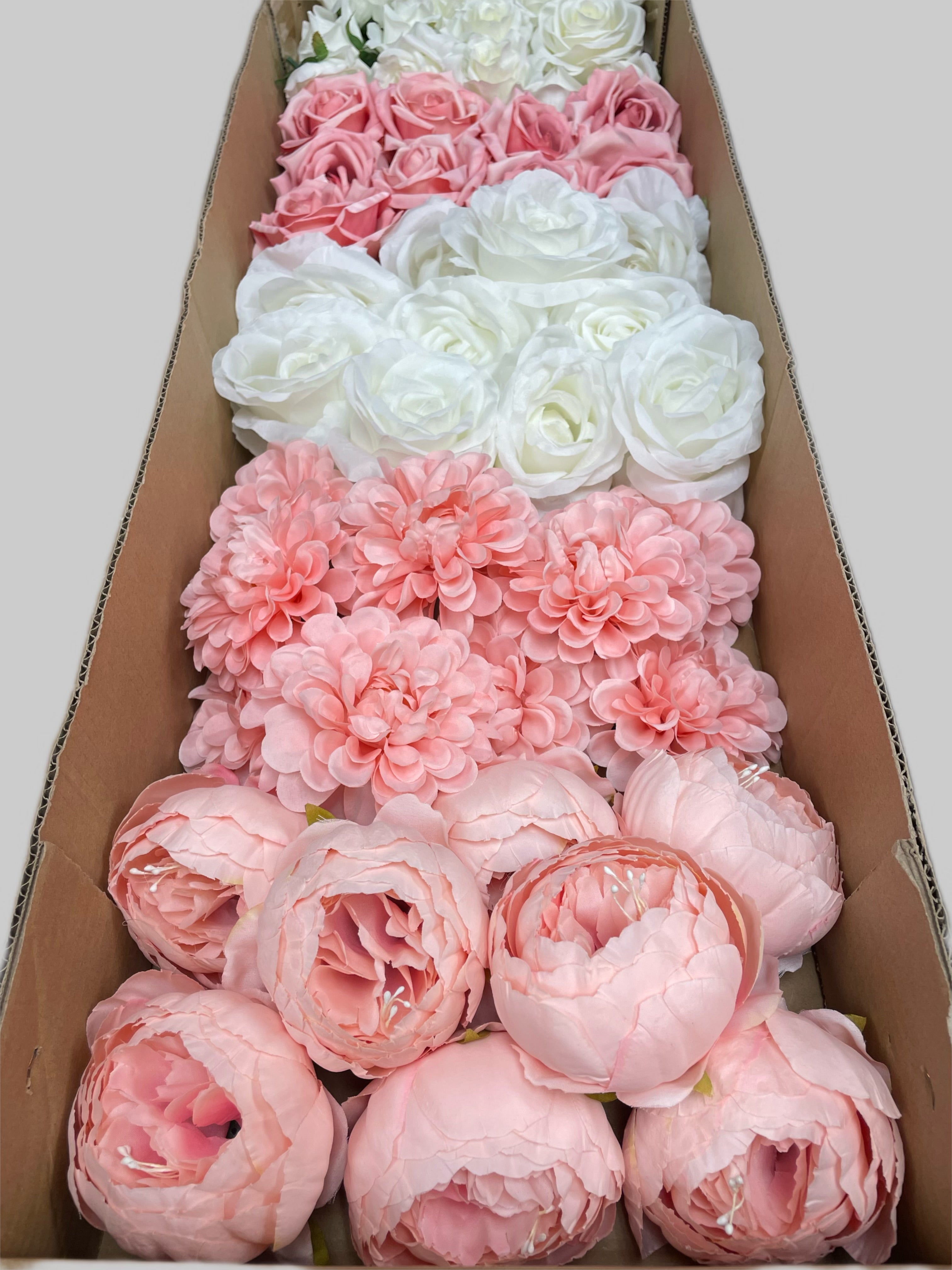 60/70 PCS Artificial Flower Heads (PS3), Mixed Colors for Wedding & DIY Decor