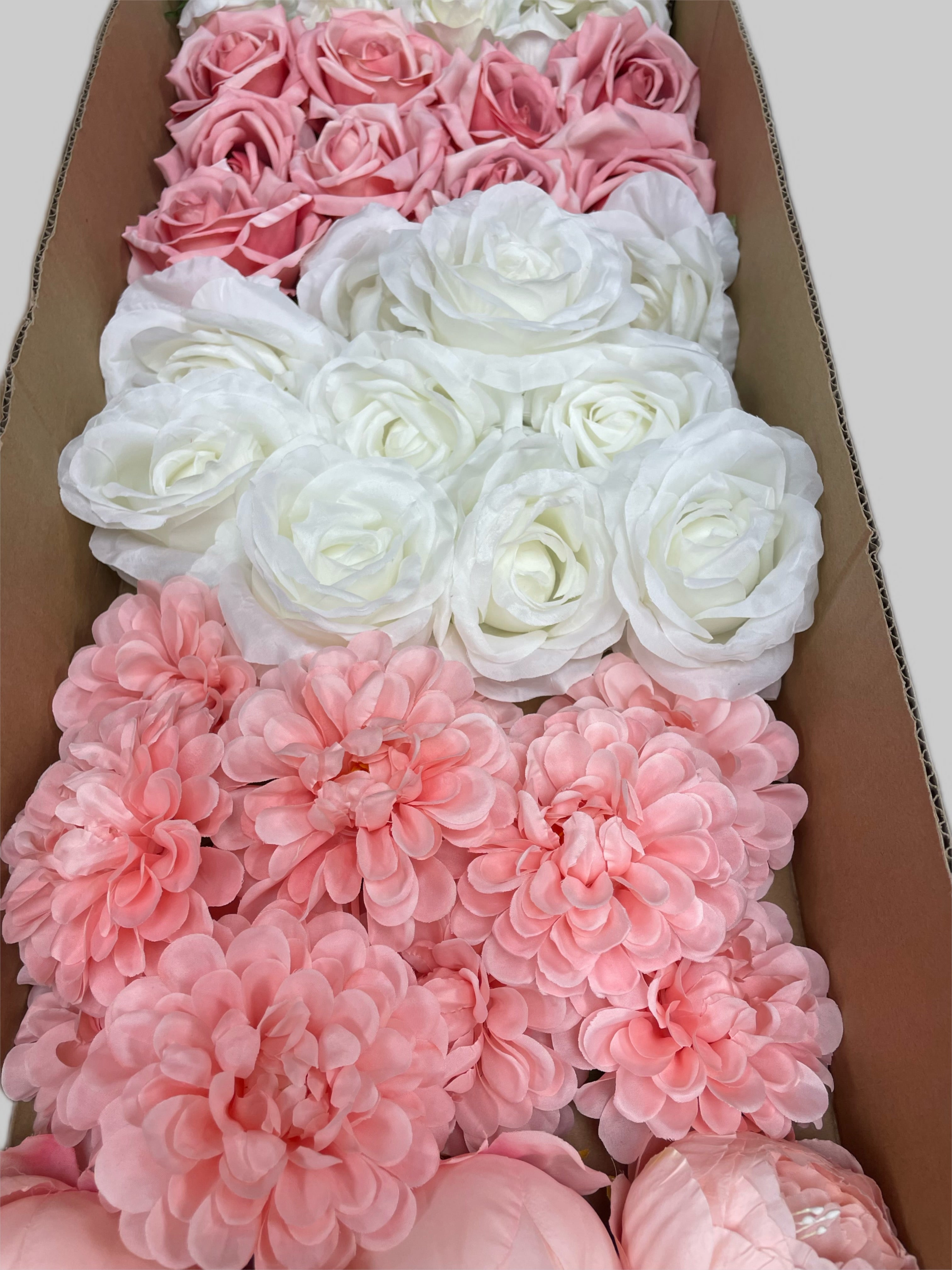 60/70 PCS Artificial Flower Heads (PS3), Mixed Colors for Wedding & DIY Decor