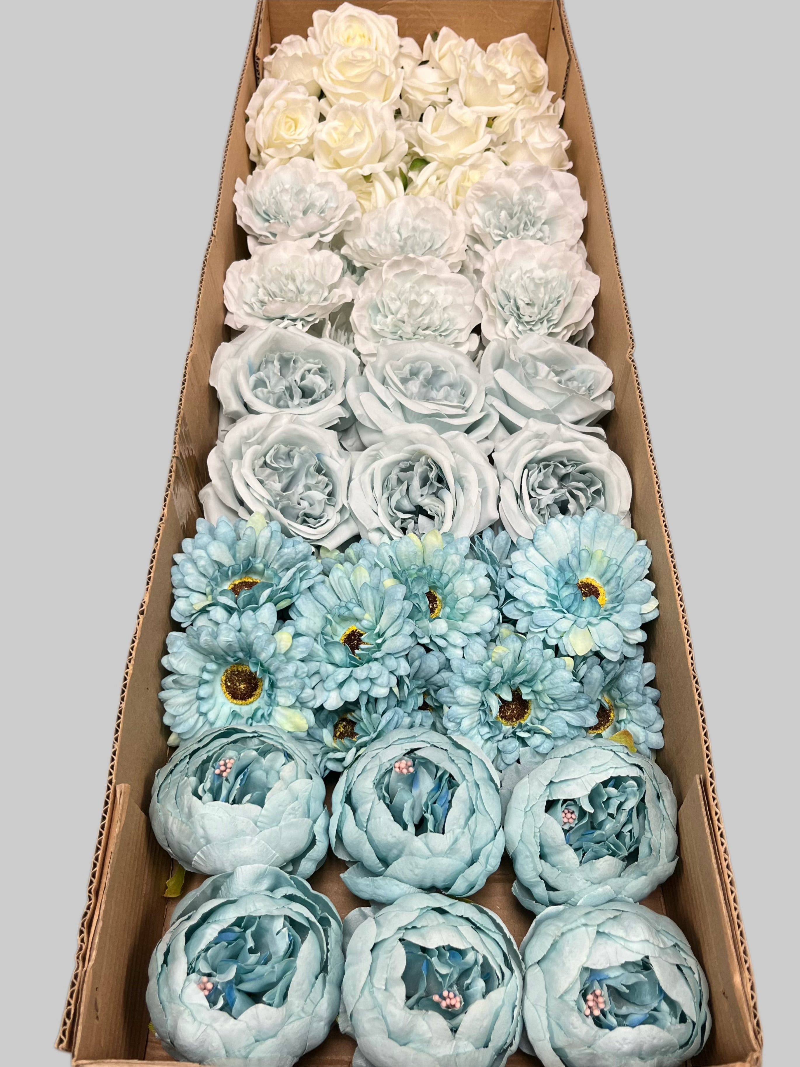 60/70 PCS Artificial Flower Heads (LS10AE), Mixed Color for DIY Wedding Bouquets, Centerpieces & Event Decor