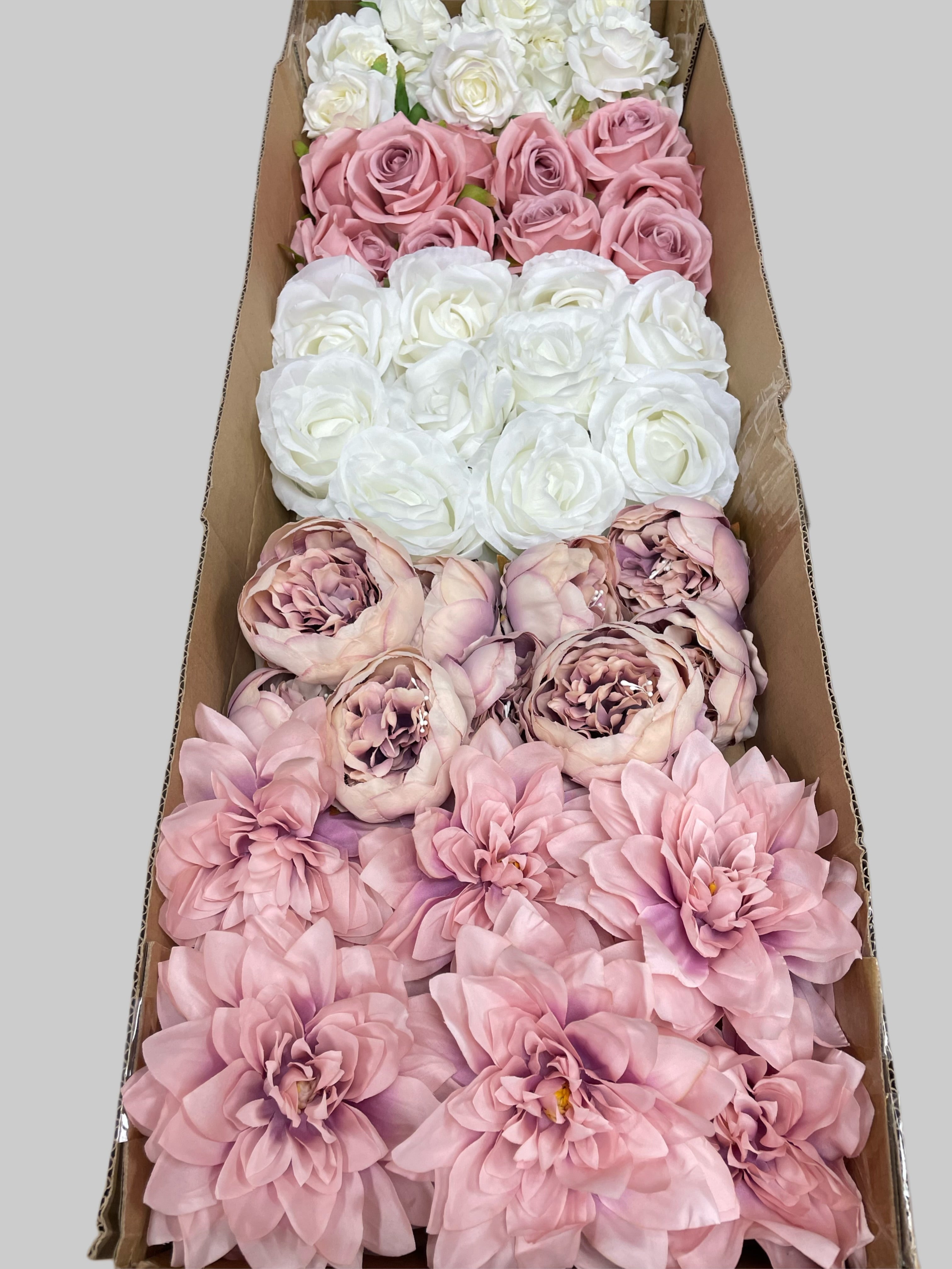 60/70 PCS Artificial Flower Heads (ES5), Mixed Colors for Wedding & DIY Decor