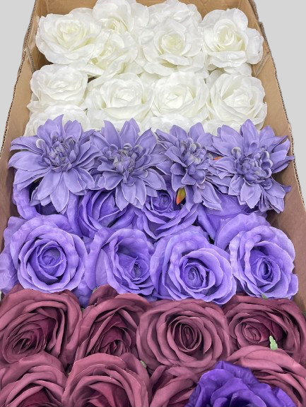 60/70 PCS Artificial Flower Heads (ZS7AB), Mixed Colors for Wedding & DIY Decor
