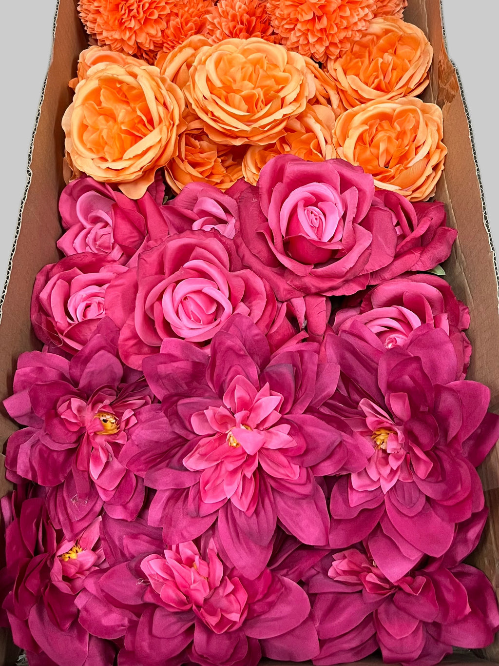 60/70 PCS Artificial Flower Heads (JS6EF), Mixed Colors for Wedding & DIY Decor