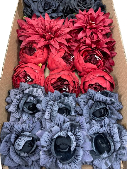 50/60 PCS Artificial Flower Heads (RH2A), Mixed Colors for Wedding & DIY Decor