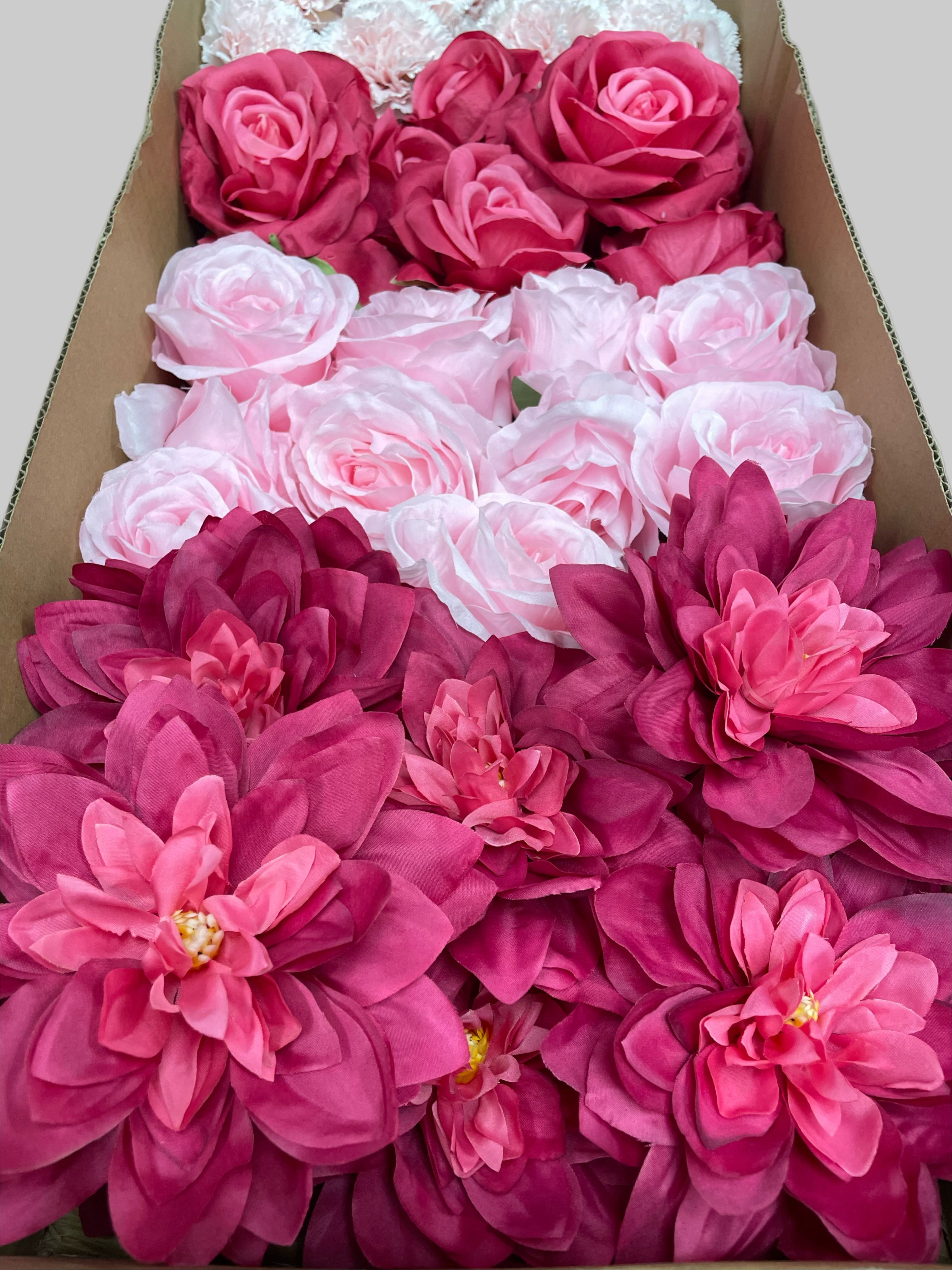 60/70 PCS Artificial Flower Heads (AS9), Mixed Colors for Wedding & DIY Decor