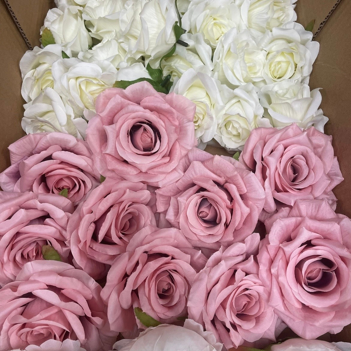 60/70 PCS Artificial Flower Heads(ES2), Mixed Colors for Wedding & DIY Decor