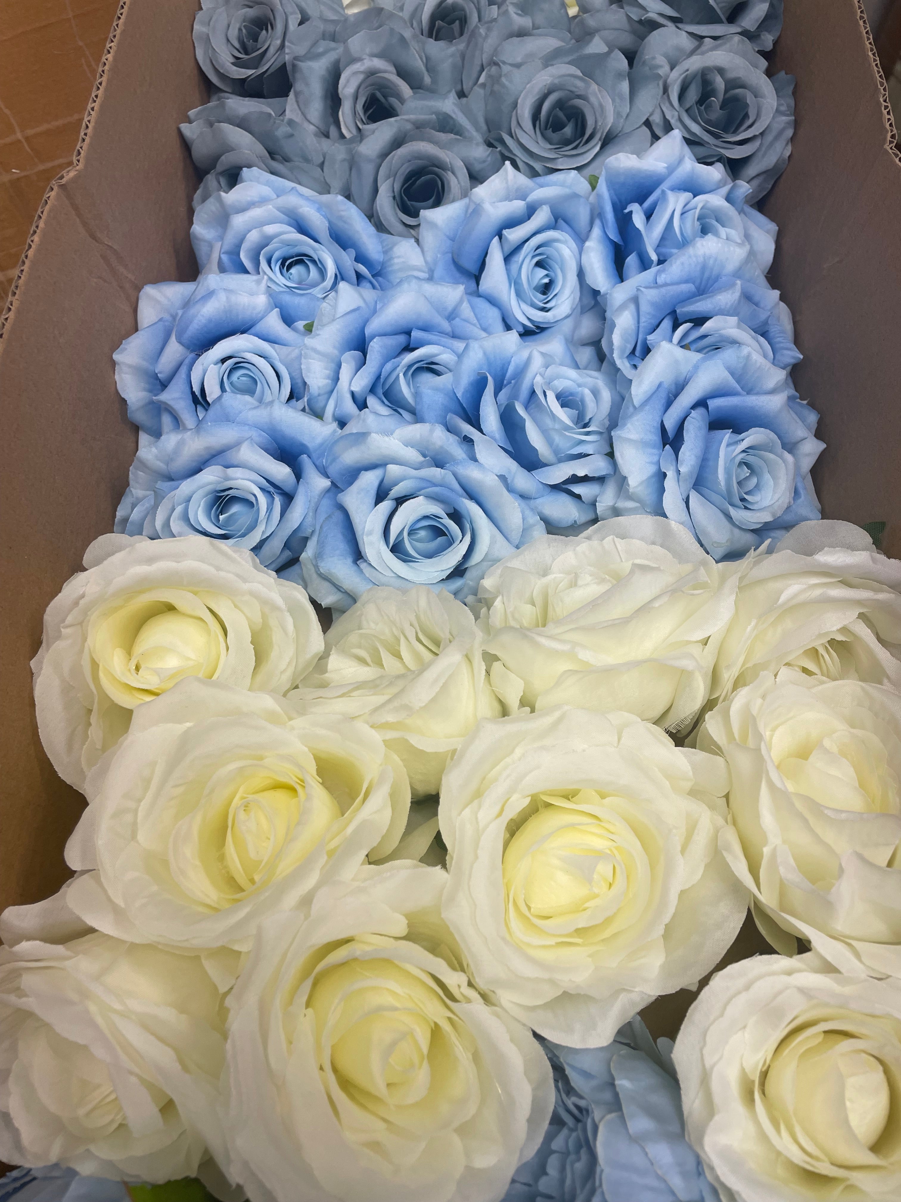60/70 PCS Artificial Flower Heads(LS3AC) – Mixed Colors for Wedding & DIY Decor