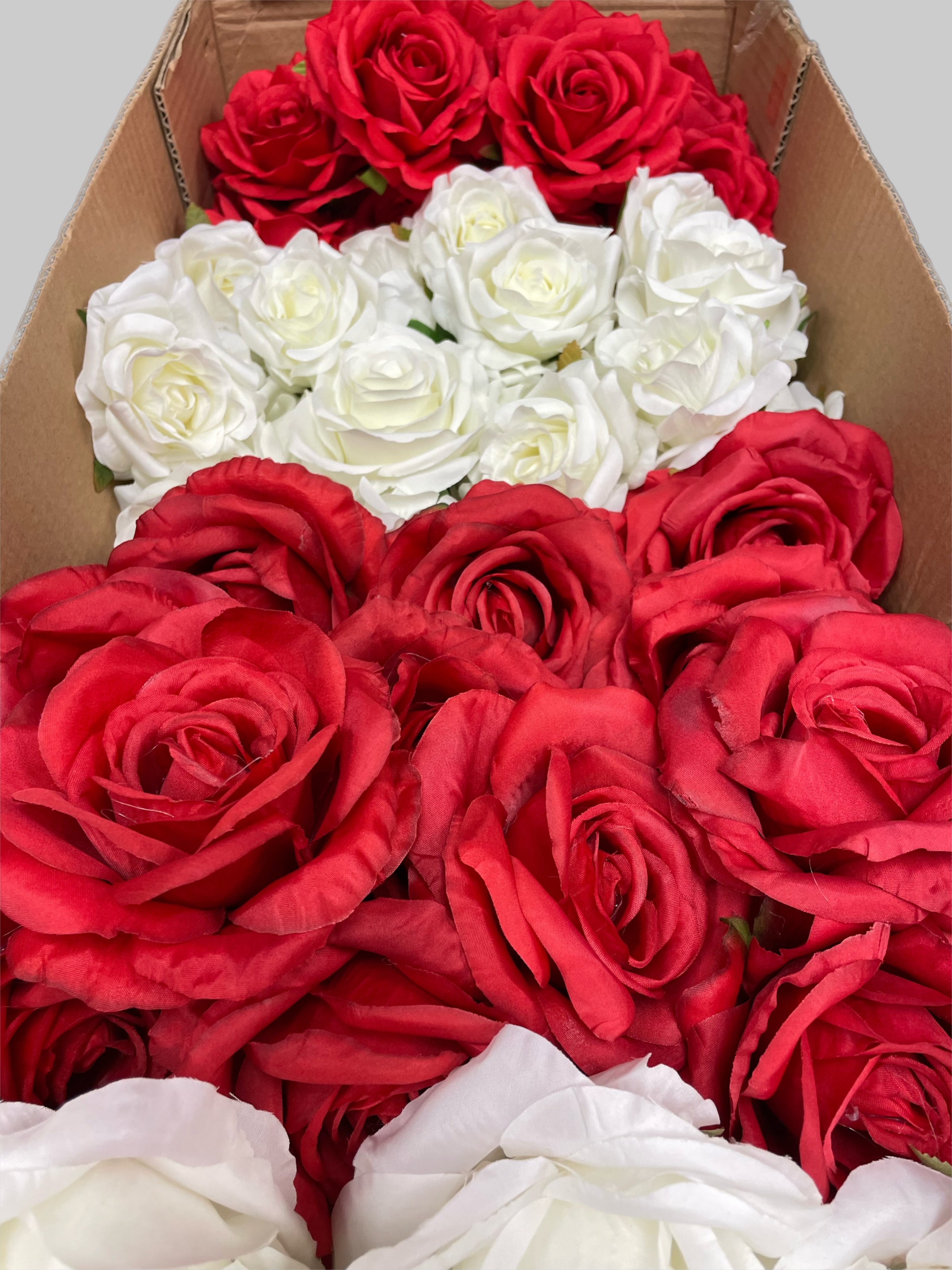 60/70 PCS Artificial Flower Heads (RS1), Mixed Colors for Wedding & DIY Decor