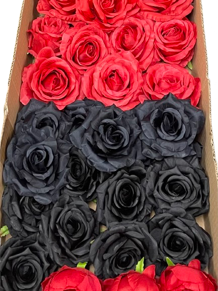 50/60 PCS Artificial Flower Heads (RH2), Mixed Colors for Wedding & DIY Decor