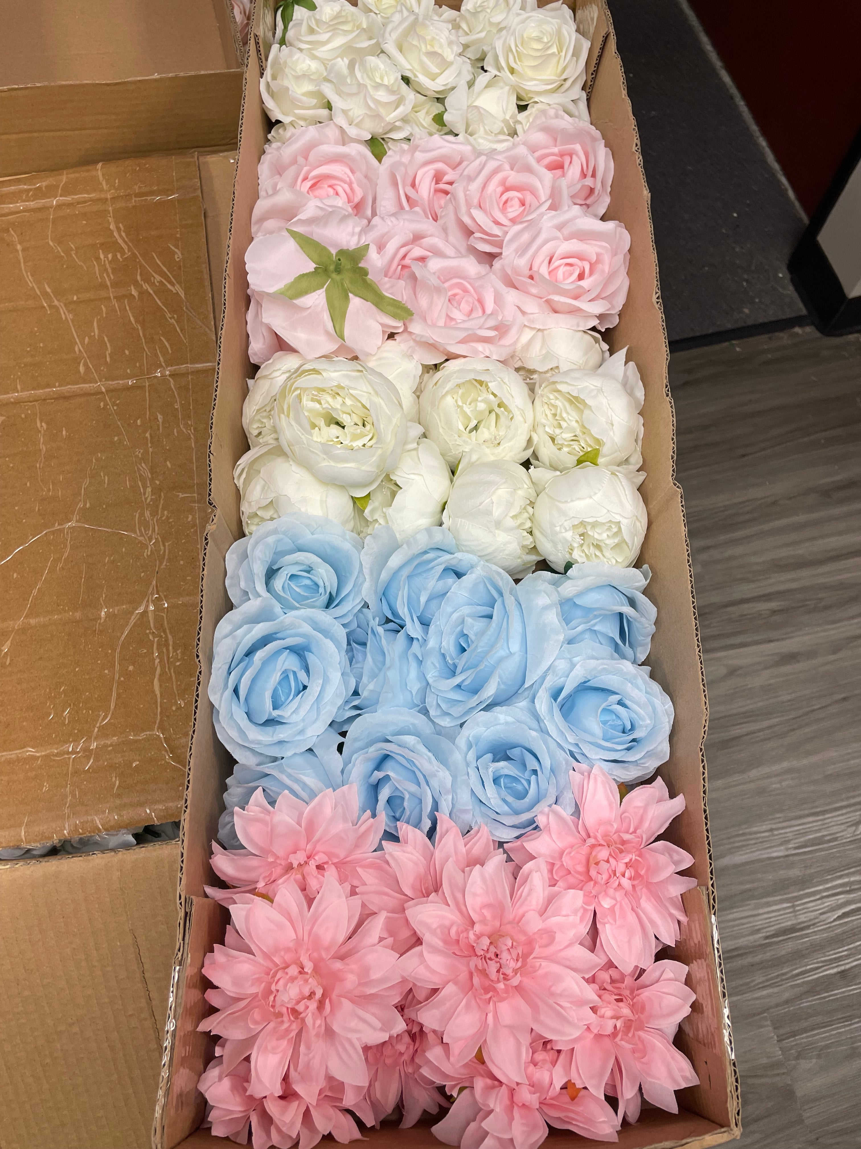 60/70 PCS Artificial Flower Heads(BS3) – Mixed Colors for Wedding & DIY Decor