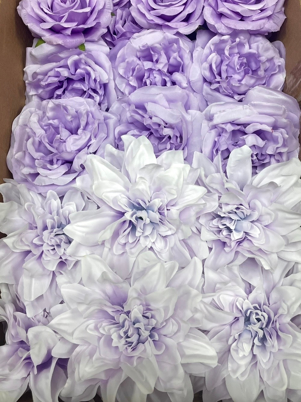 60 PCS All Lavender & Lilac Assorted Artificial Flower Heads (AZ4), Peonies, Rose & Dahlia