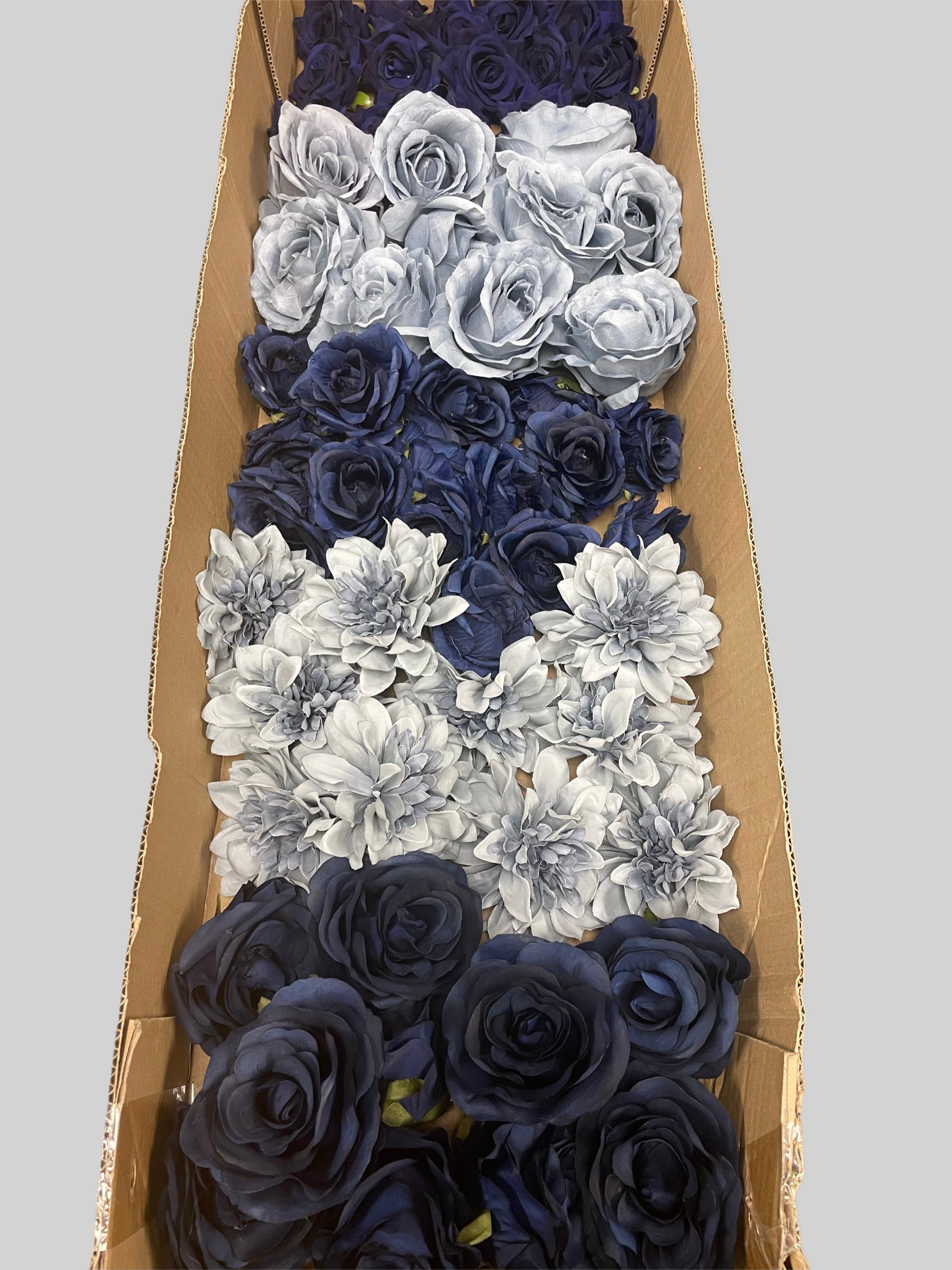 60/70 PCS Artificial Flower Heads (NS2), Mixed Colors for Wedding & DIY Decor
