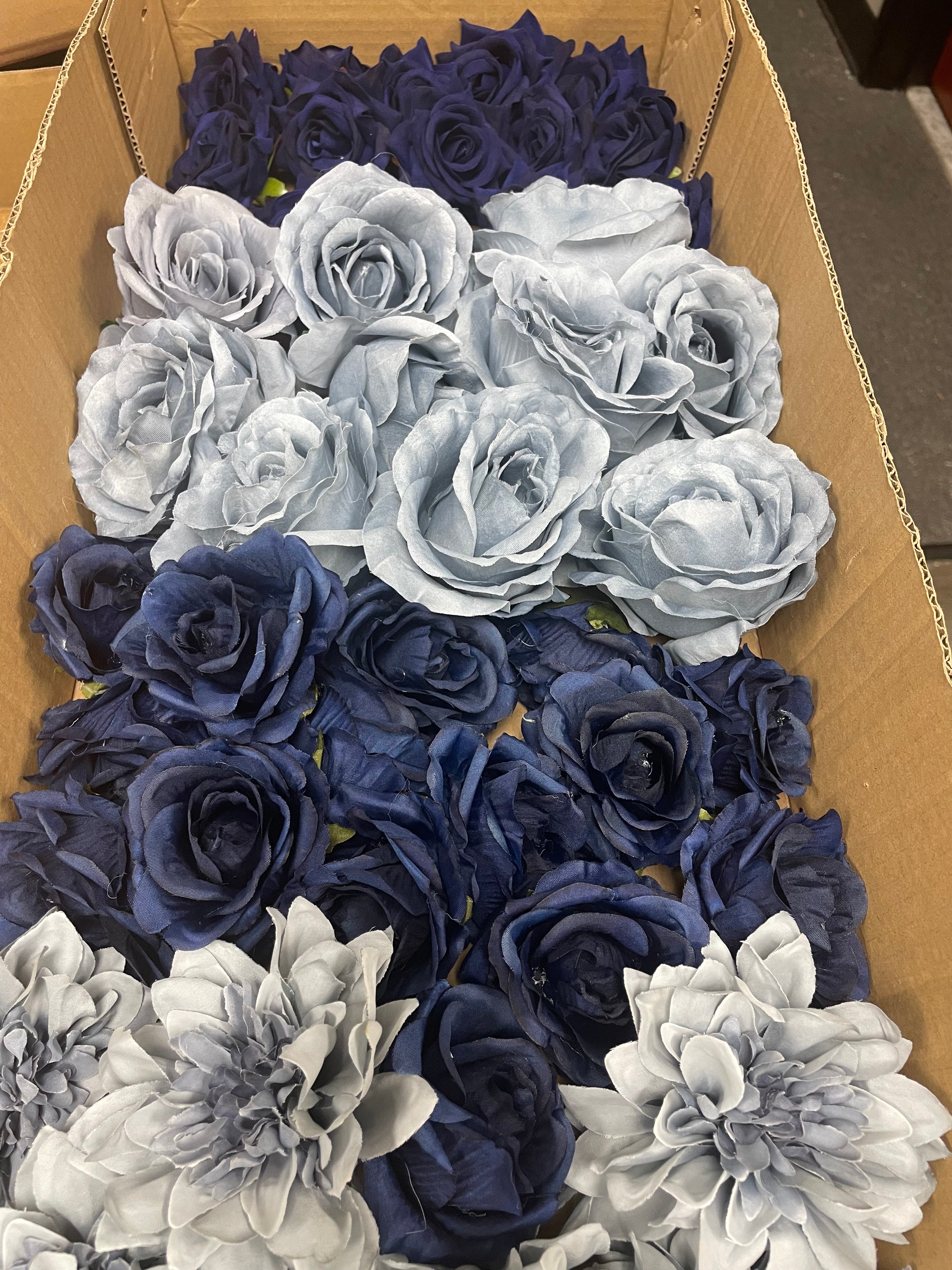 60/70 PCS Artificial Flower Heads (NS2), Mixed Colors for Wedding & DIY Decor