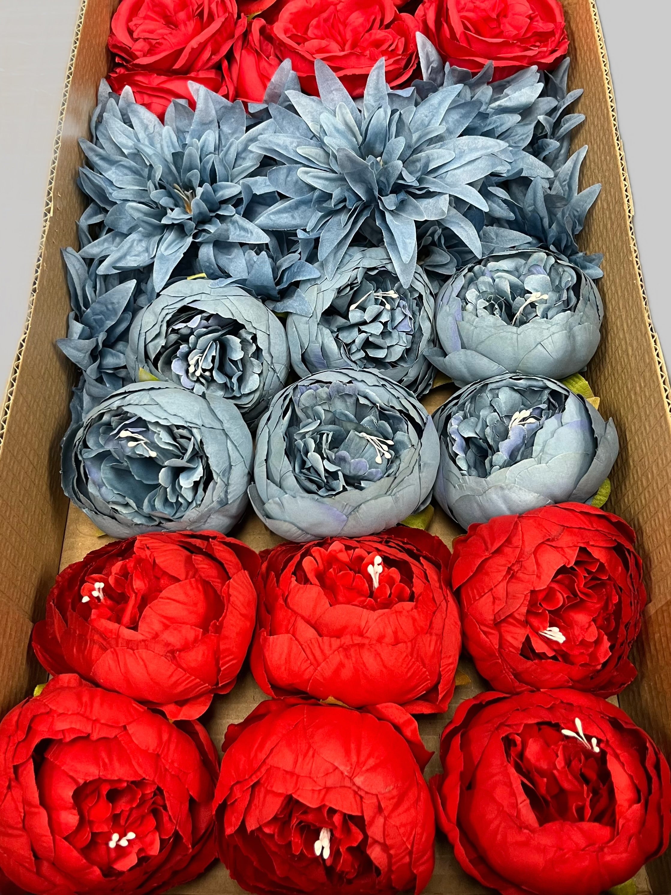 60/70 PCS Artificial Flower Heads (RL1), Mixed Colors for Wedding & DIY Decor