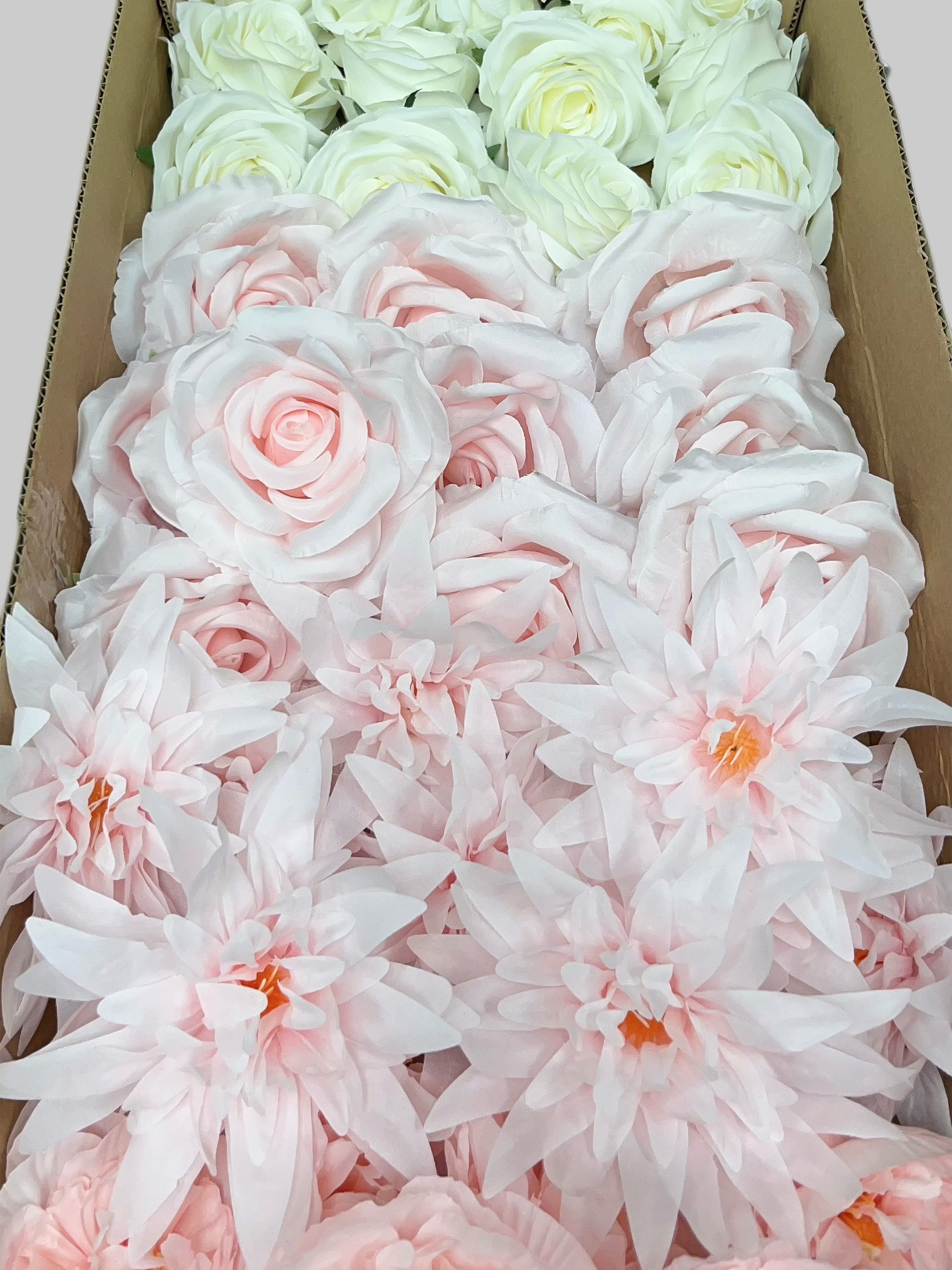 60/70 PCS Artificial Flower Heads (CS3AE), Mixed Colors for Wedding & DIY Decor