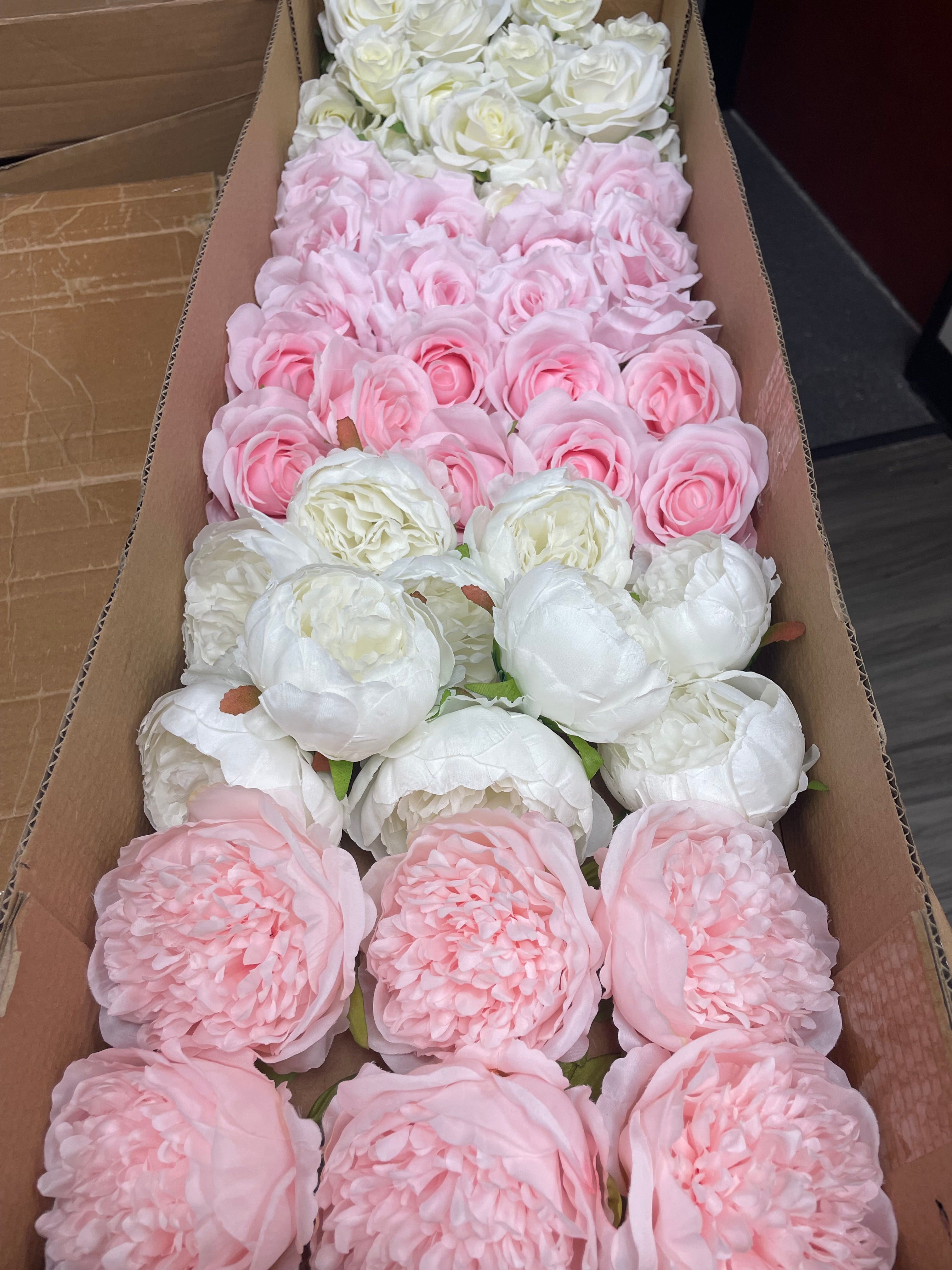 60/70 PCS Artificial Flower Heads(CS3B) – Mixed Colors for Wedding & DIY Decor