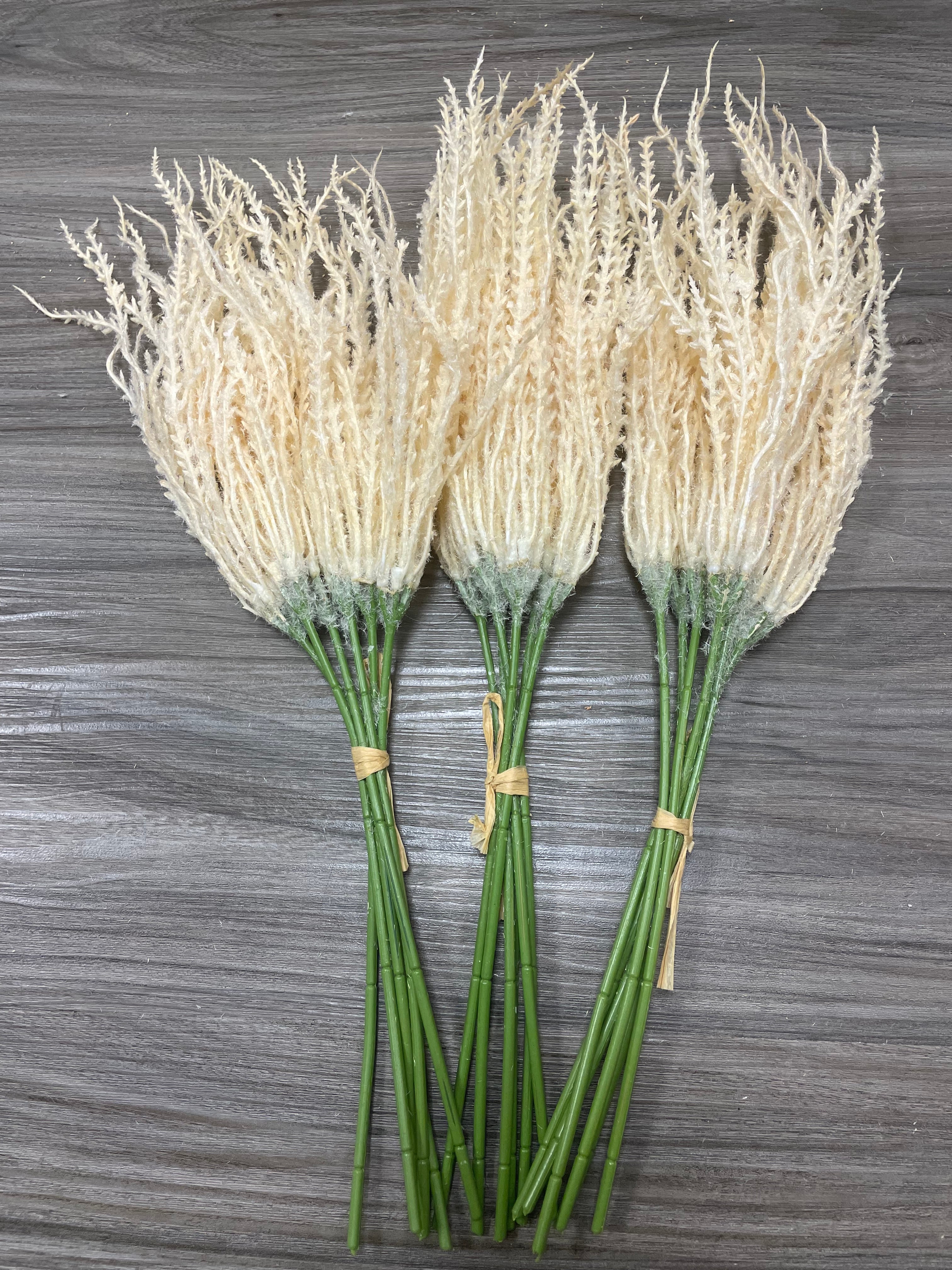 3Bunches/5Bunches Artificial Foxtail Grass Stems, Beige Dried Look, Realistic Hanging Filler for Wedding & DIY Decor (AF5)